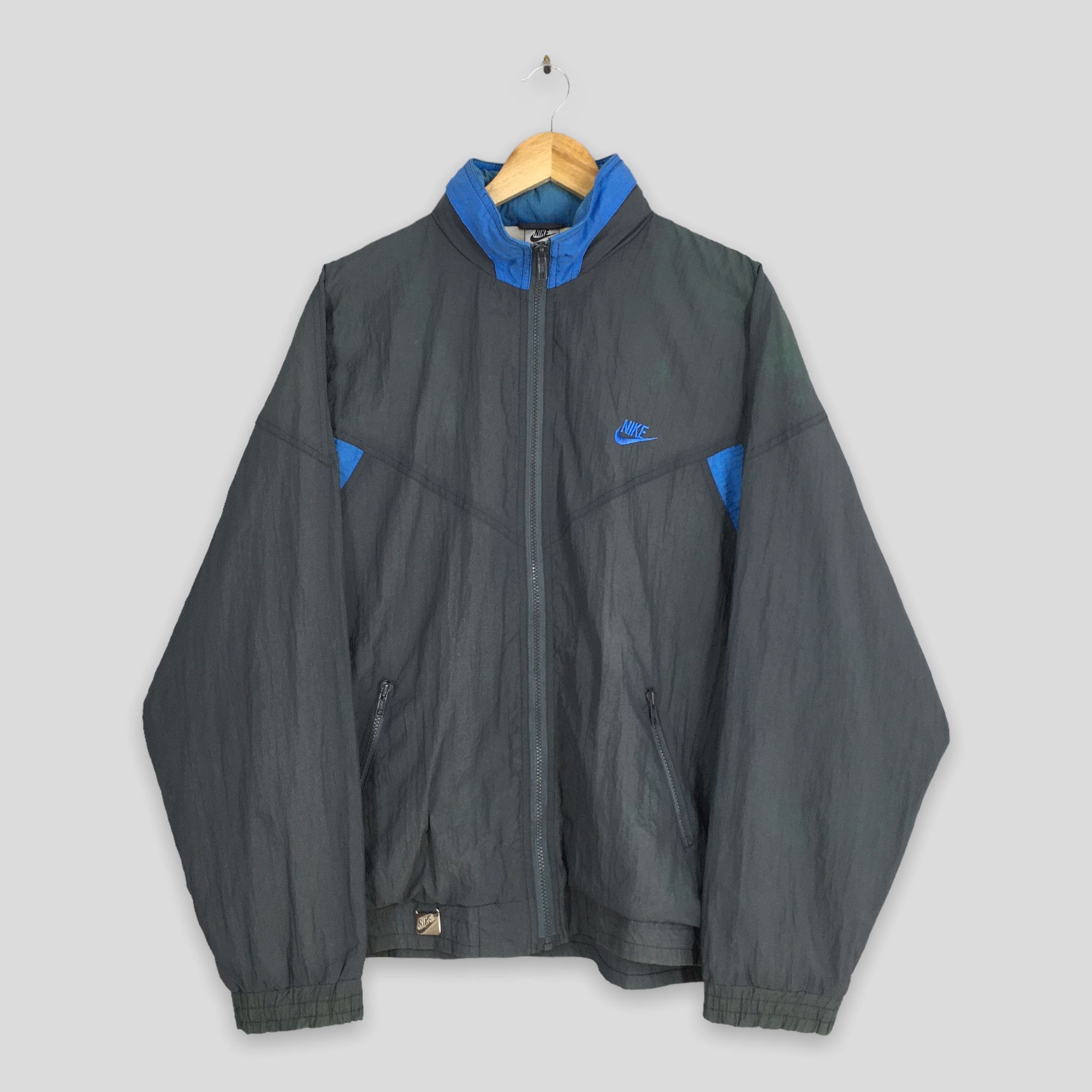 Nike Vintage 90's Nike Swoosh Gray Training Zipper Jacket XXLarge Size US XXL / EU 58 / 5 - 1 Thumbnail