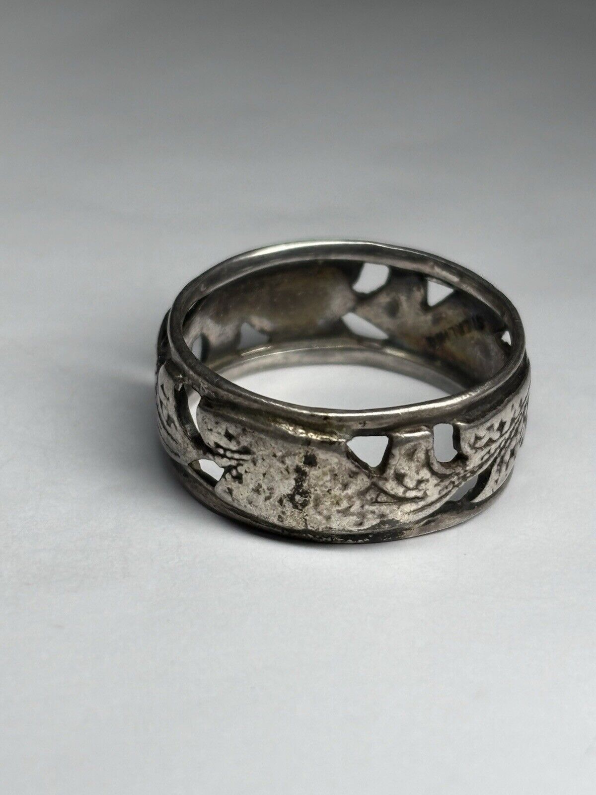 Other Vintage Sterling Silver Carved Floral Patterned Ring Size 7 Size ONE SIZE - 3 Thumbnail