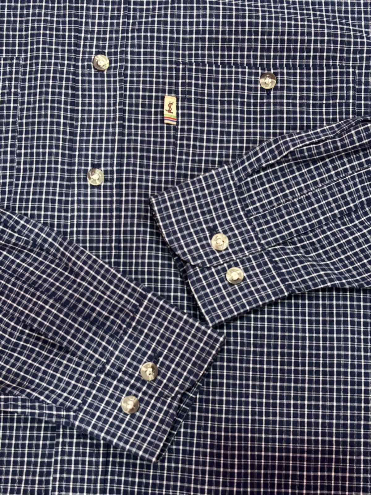 Vintage × Yves Saint Laurent YSL Yves Saint Laurent Salan Button Up Long Sleeve Shirt Size US M / EU 48-50 / 2 - 6 Thumbnail