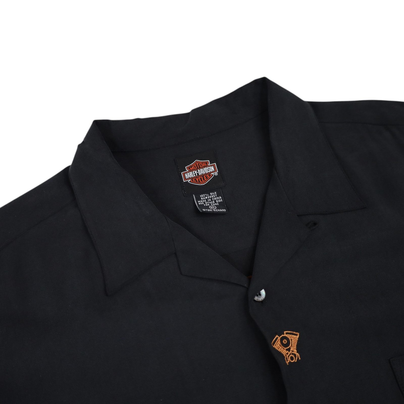 Harley Davidson × Tori Richard × Vintage VTG Harley Davidson x Tori Richards Embroidered Silk Shirt Size US XL / EU 56 / 4 - 5 Thumbnail