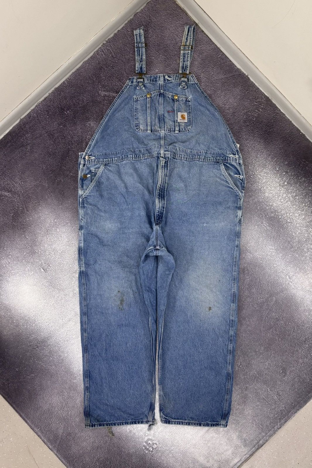 Carhartt Vintage Carhartt Bib Overalls USA Workwear Light Blue Denim Size US 44 / EU 60 - 1 Thumbnail