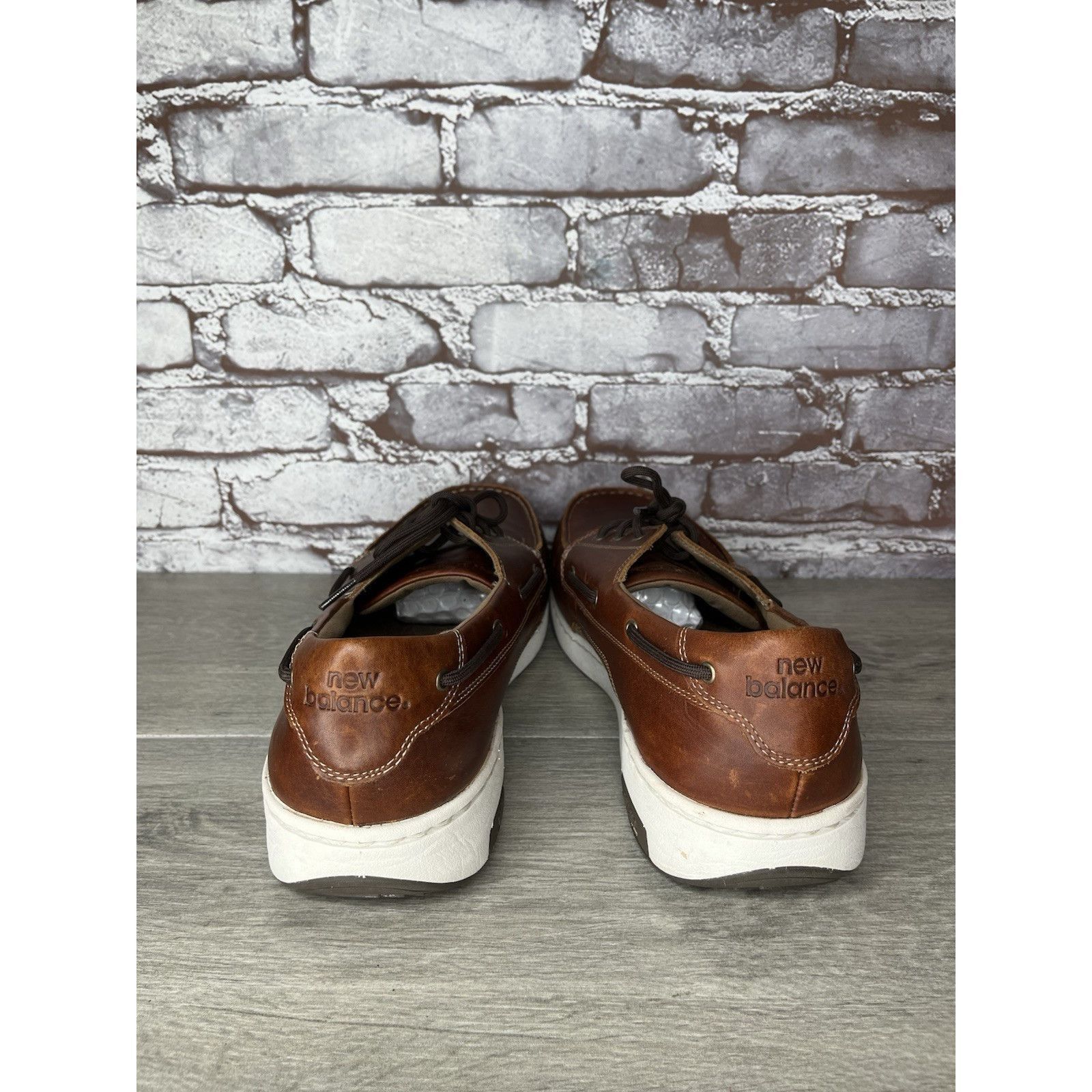 New Balance New Balance Brown Leather Lace Walking Deck Loafers Men Sz 1 Size US 12.5 / EU 45-46 - 6 Thumbnail