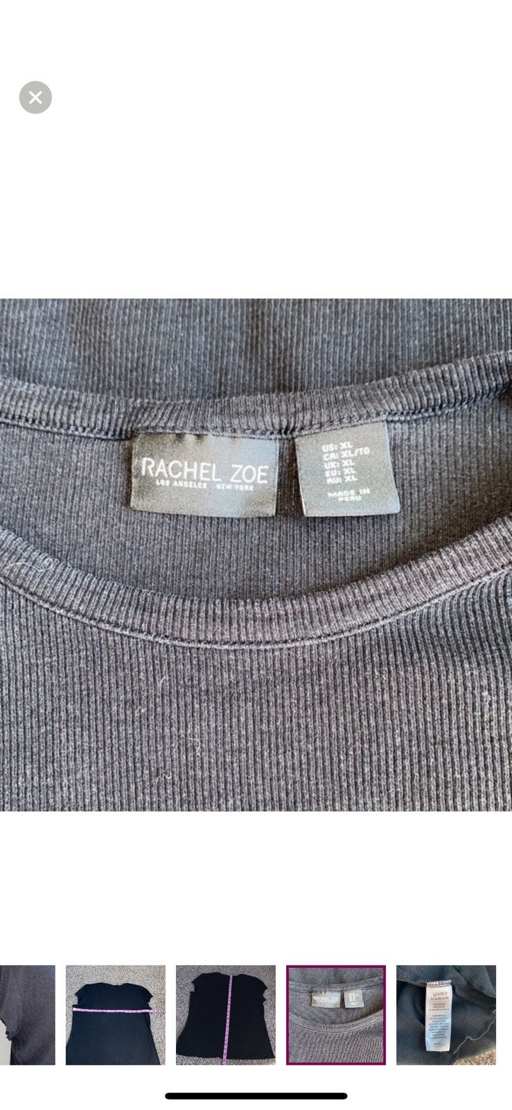 Rachel Zoe Rachel Zoe xl ribbed black crewneck tee Size XL / US 12-14 / IT 48-50 - 6 Thumbnail