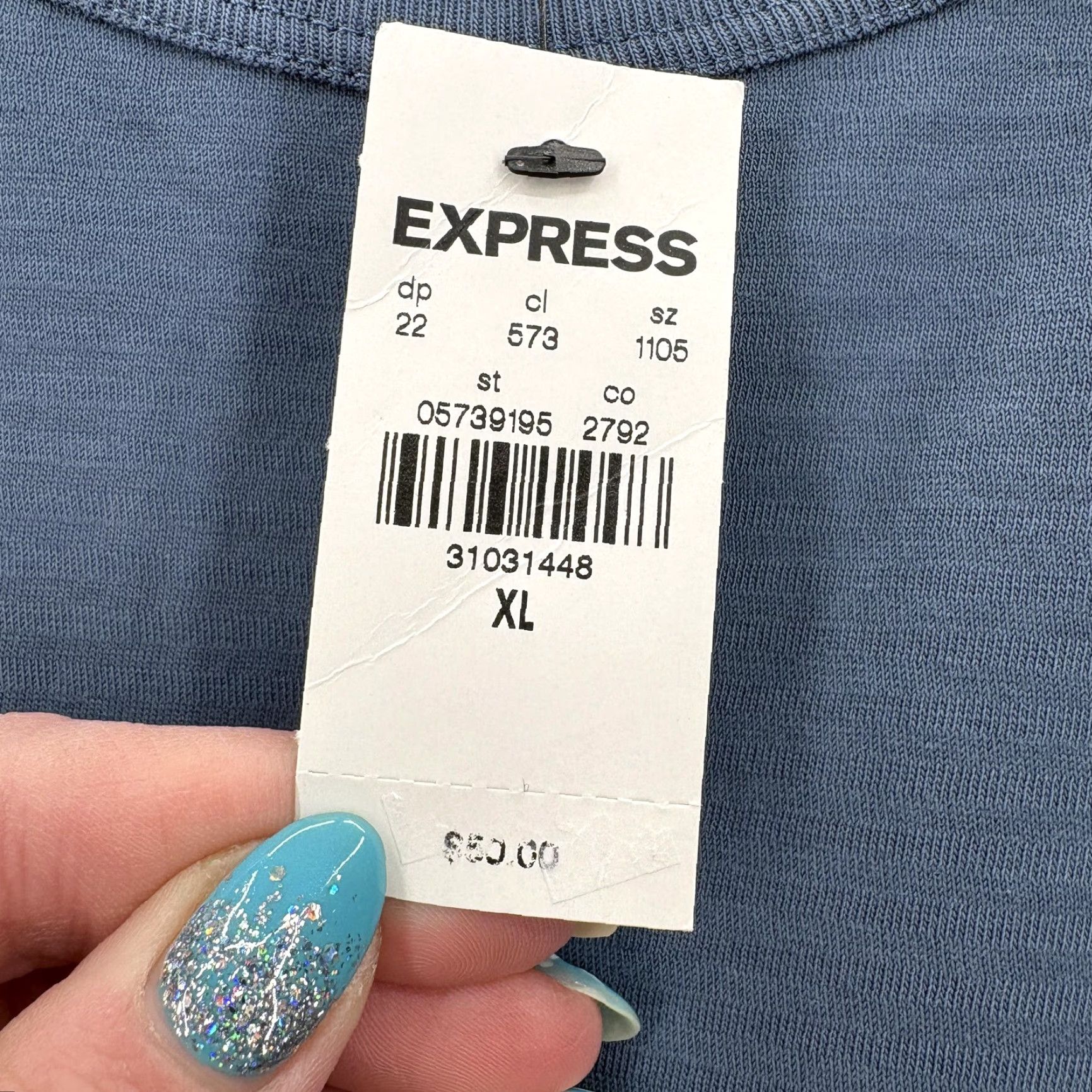 Express Express Shirt Mens XL Blue Long Sleeve Pocket Tee 100% Cotton Crewneck Casual Size US XL / EU 56 / 4 - 4 Thumbnail
