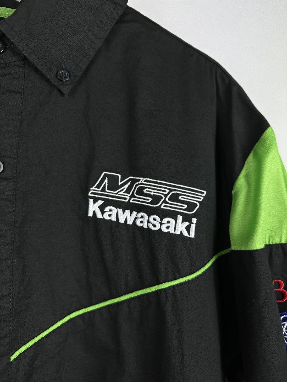 Vintage Vintage Kawasaki MSS Racing Moto Shirt Size US M / EU 48-50 / 2 - 12 Thumbnail