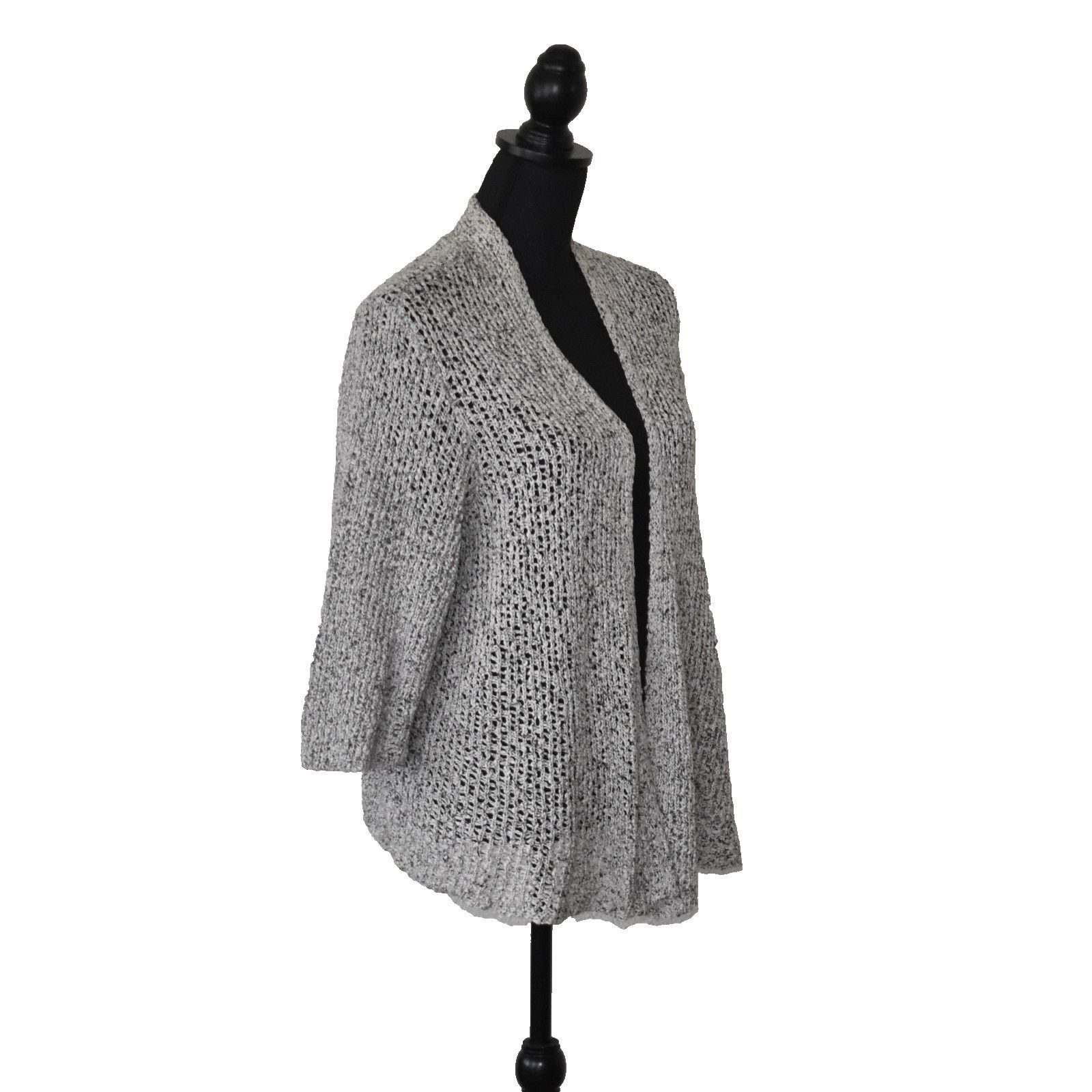 Eileen Fisher EILEEN FISHER Grey Knit Open Front 3/4 Sleeve Cardigan Sz 1X Size XL / US 12-14 / IT 48-50 - 2 Thumbnail
