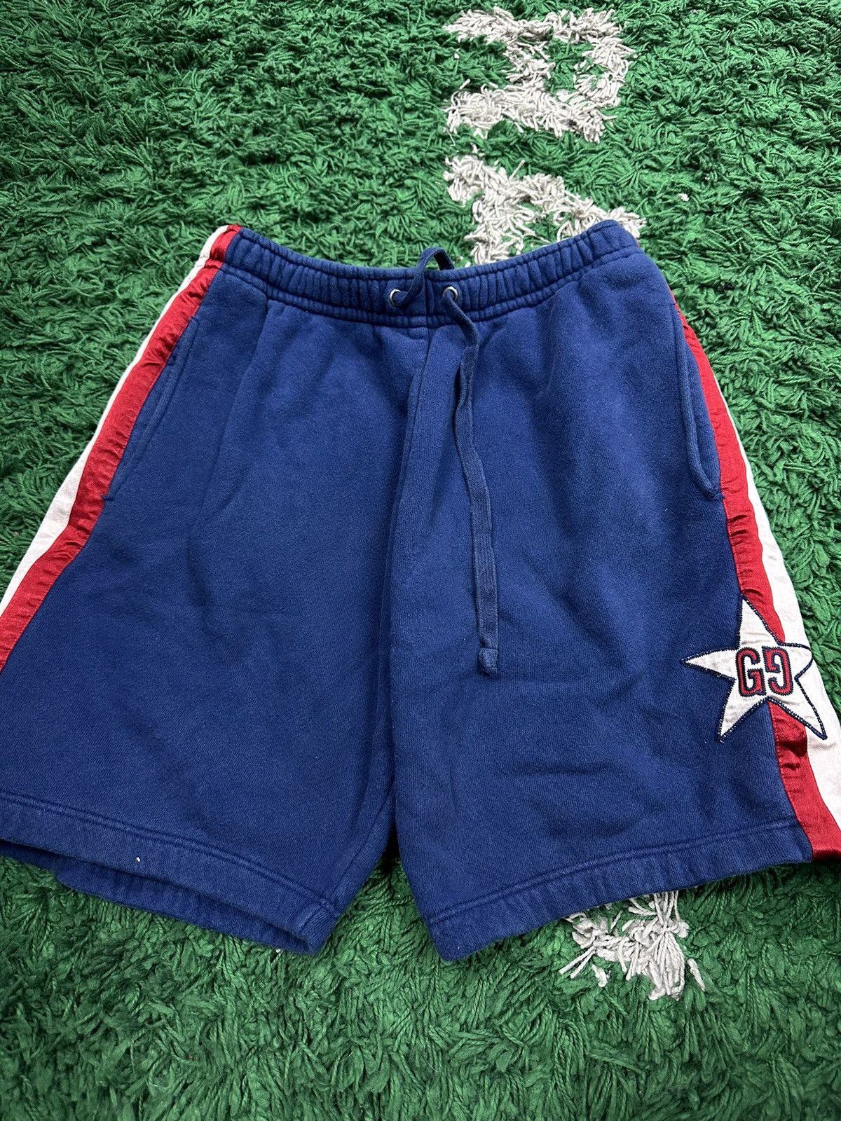 image of Gucci Sweatshorts Blue Red Small, Men's (Size 30)