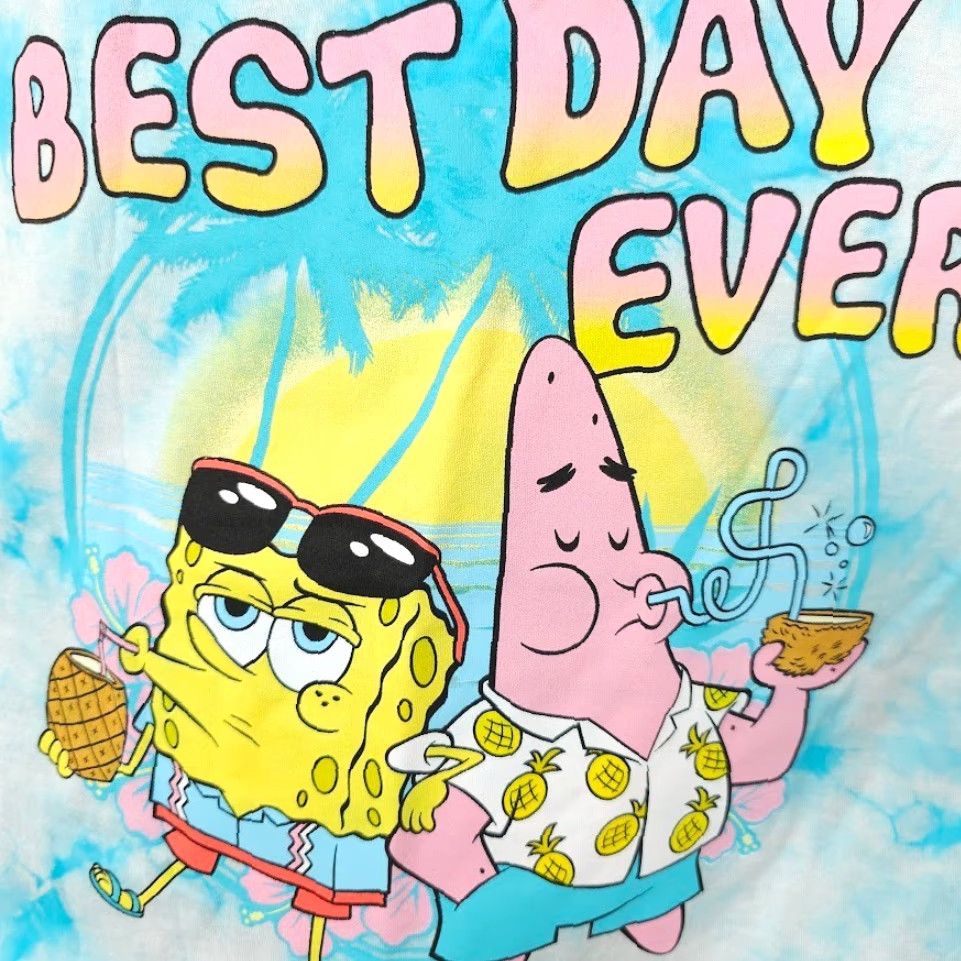 Vintage SpongeBob SquarePants Tank Top Mens Size Medium Blue Tie Dye Best Day Ever Shirt Size US M / EU 48-50 / 2 - 3 Thumbnail