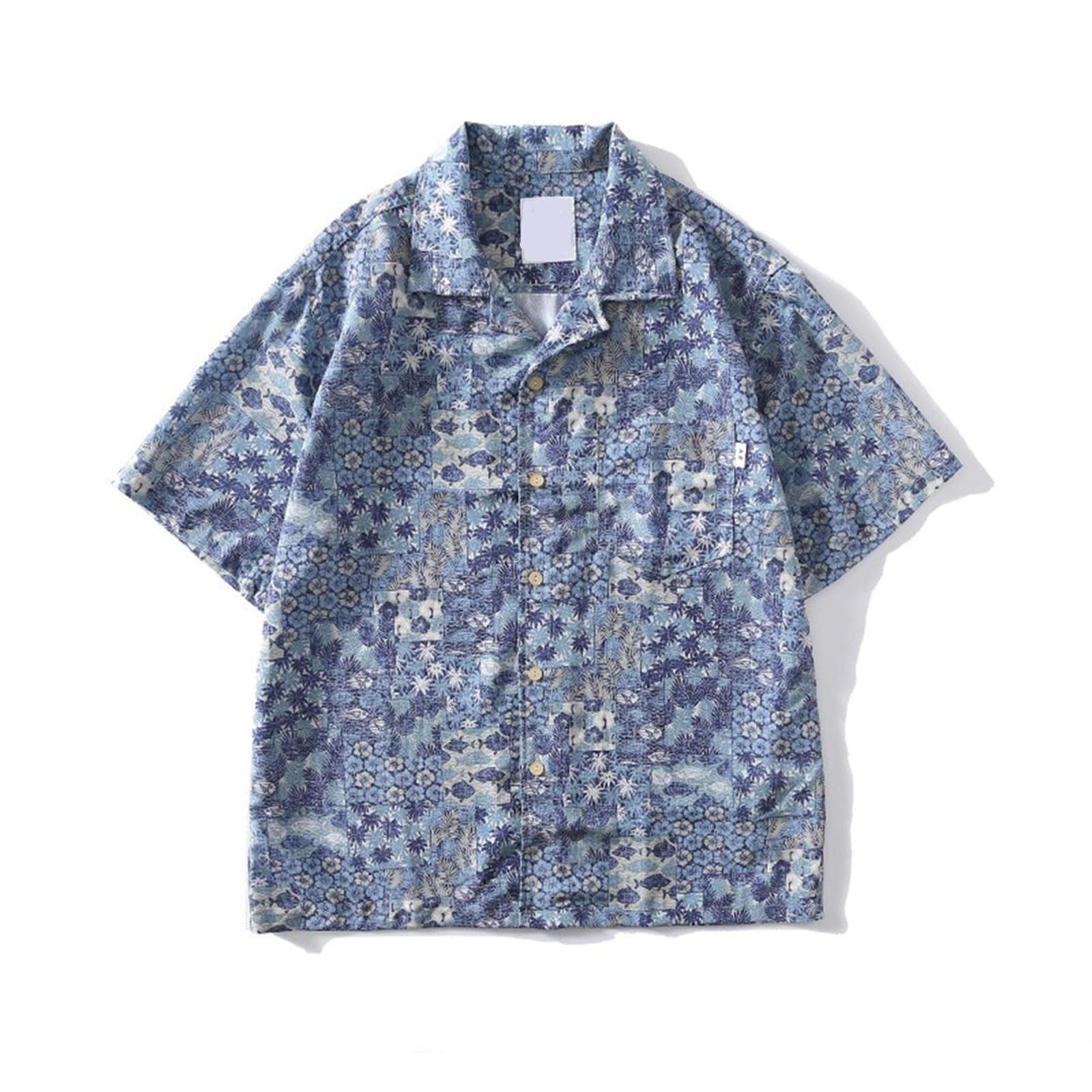 Other Vibrant Blue Floral Short-Sleeve Shirt Size US M / EU 48-50 / 2 - 1 Thumbnail