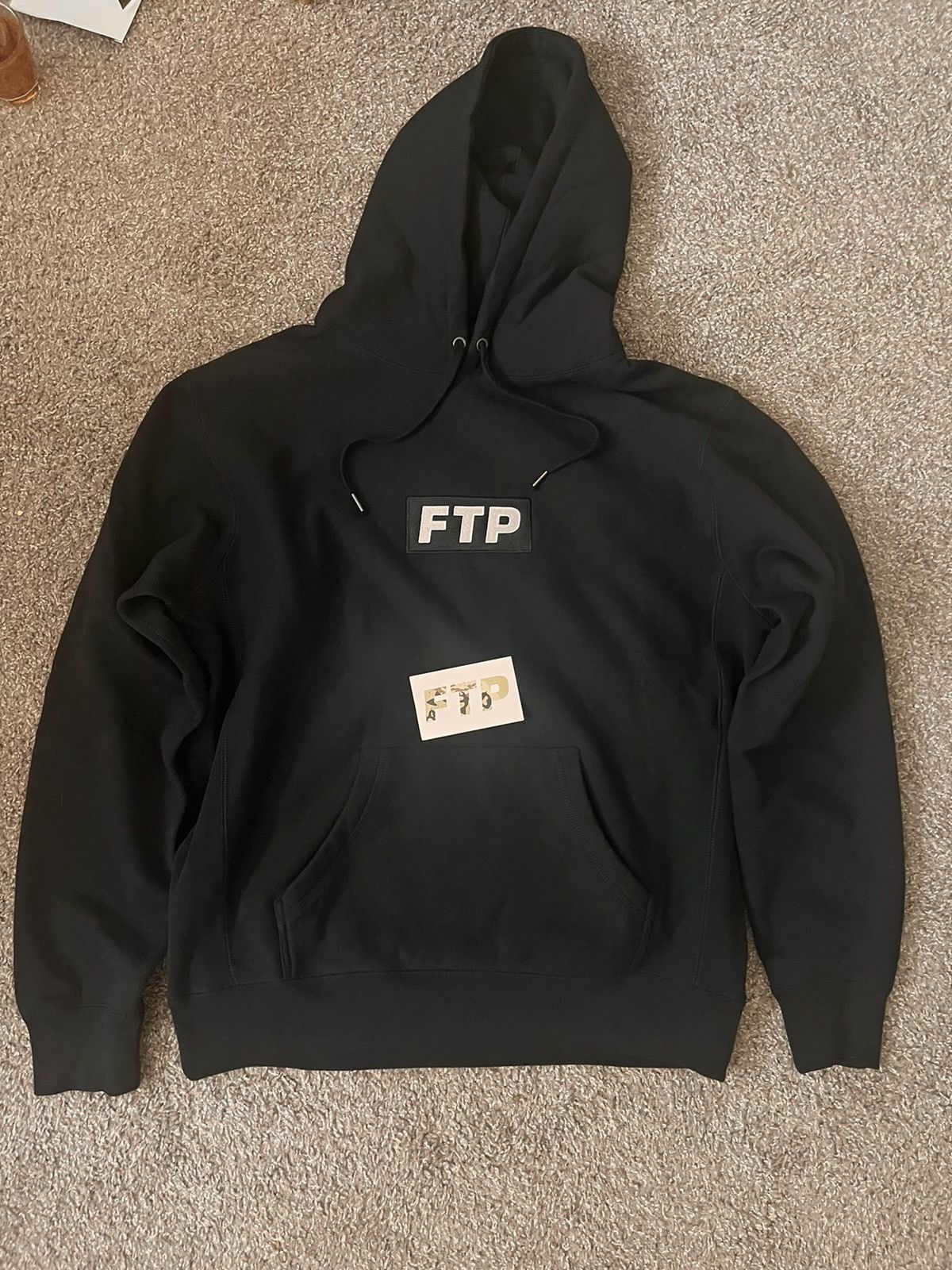 image of Fuck The Population Ftp Slap Logo Pullover Hoodie in Black, Men's (Size Large)