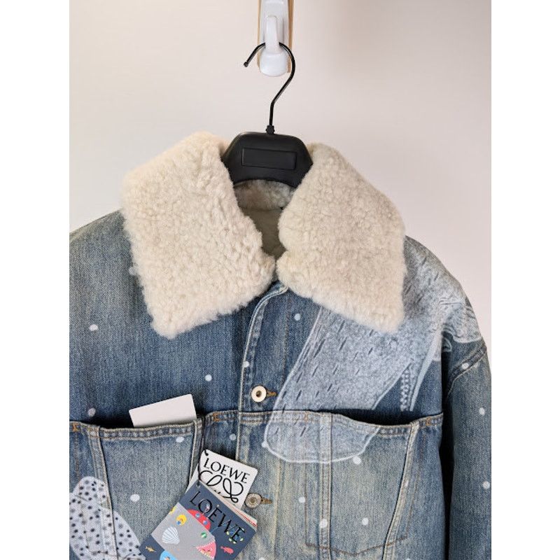 Loewe o1rshd1 Sketch Print Denim Jacket in Mid Blue Size US M / EU 48-50 / 2 - 6 Thumbnail