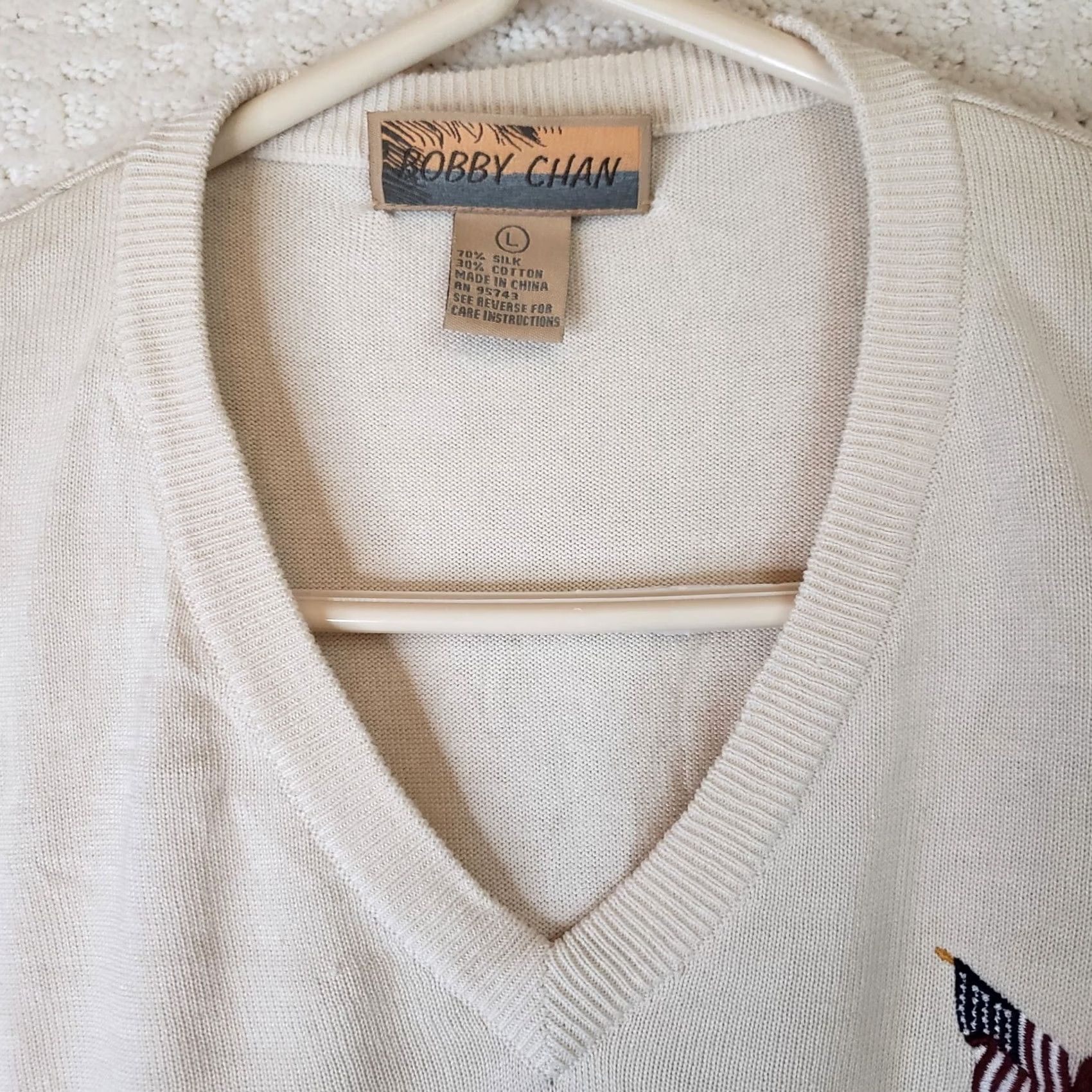 Vintage Bobby Chan V-Neck Pullover Vest Shirt? (No) Size US L / EU 52-54 / 3 - 5 Thumbnail
