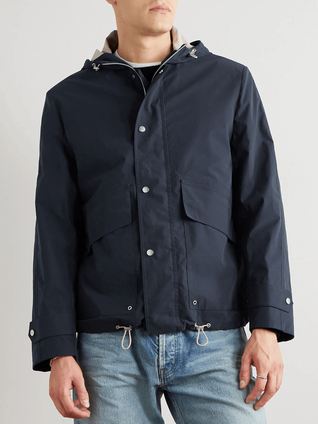 Brunello Cucinelli Cotton-Shell Waterproof Hooded Short Parka MR4566531P Size US M / EU 48-50 / 2 - 3 Thumbnail