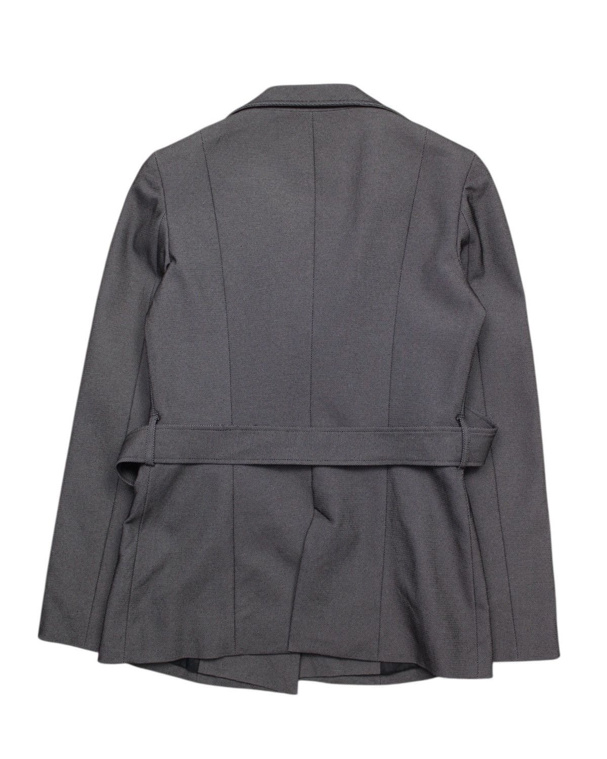 Japanese Brand 2000S KUMIKYOKU SIS TEXTURED GRAY TAILORED BELTED JACKET Size M / US 6-8 / IT 42-44 - 3 Thumbnail