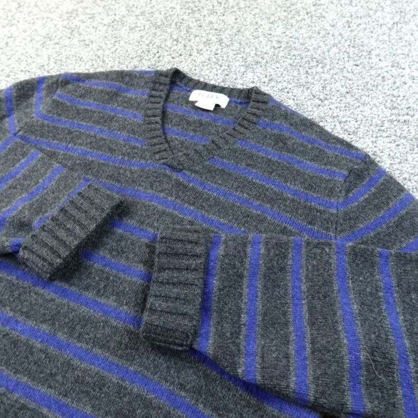 J.Crew J.CREW Sweater Mens M Blue Gray Stripe Donegal Marl Wool Knit Pullover V-Neck Size US M / EU 48-50 / 2 - 2 Thumbnail