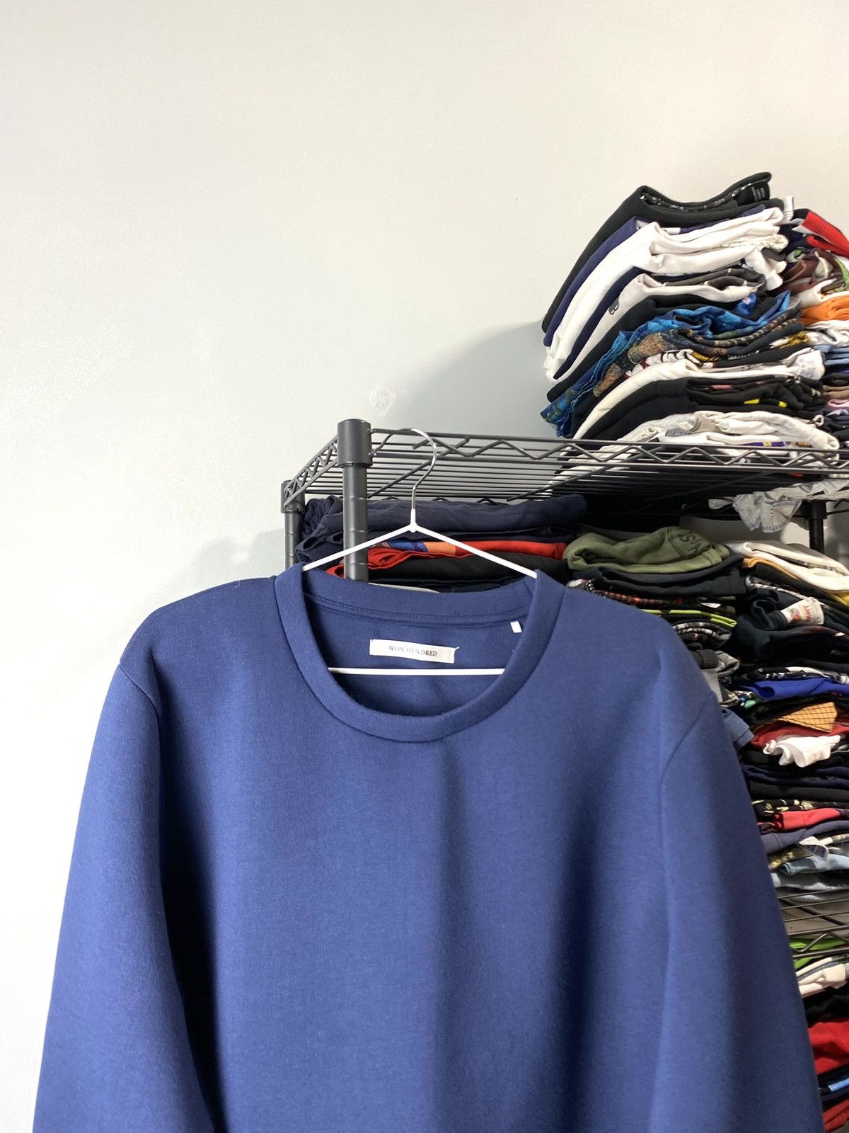 Won Hundred Rare! Won Hundred Sweatshirt Navy Luxury Size US XL / EU 56 / 4 - 2 Thumbnail