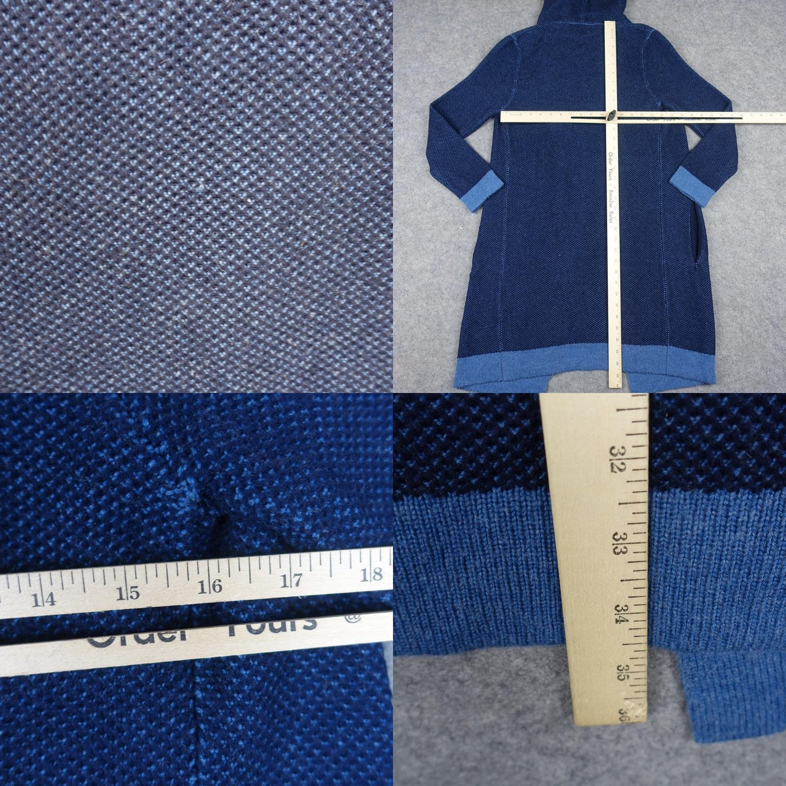 YOON YOON Cardigan Sweater Womens XS Blue Hooded Long Wool Cashmere Comfy Size XS / US 0-2 / IT 36-38 - 8 Thumbnail
