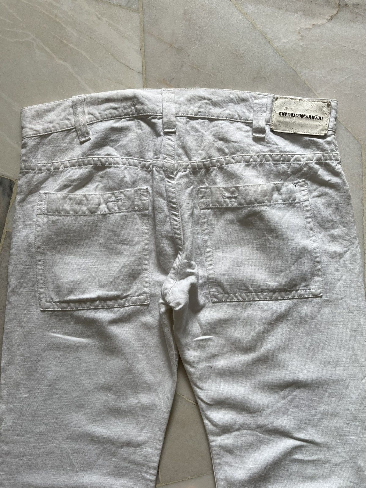 Emporio Armani Emporio Armani Metal Emblem Pocket White Denim Jeans 96 Size US 36 / EU 52 - 12 Thumbnail