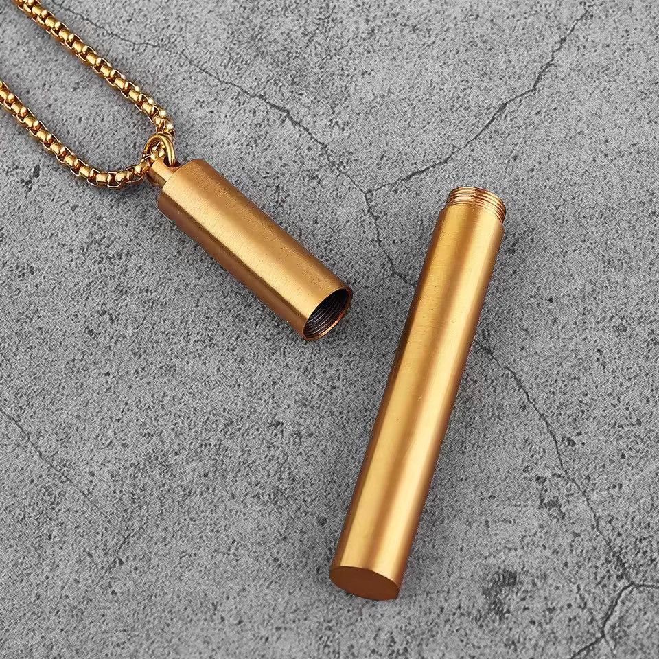Jewelry Stainless Steel Cigarette Holder Pendant Necklace Size ONE SIZE - 1 Thumbnail