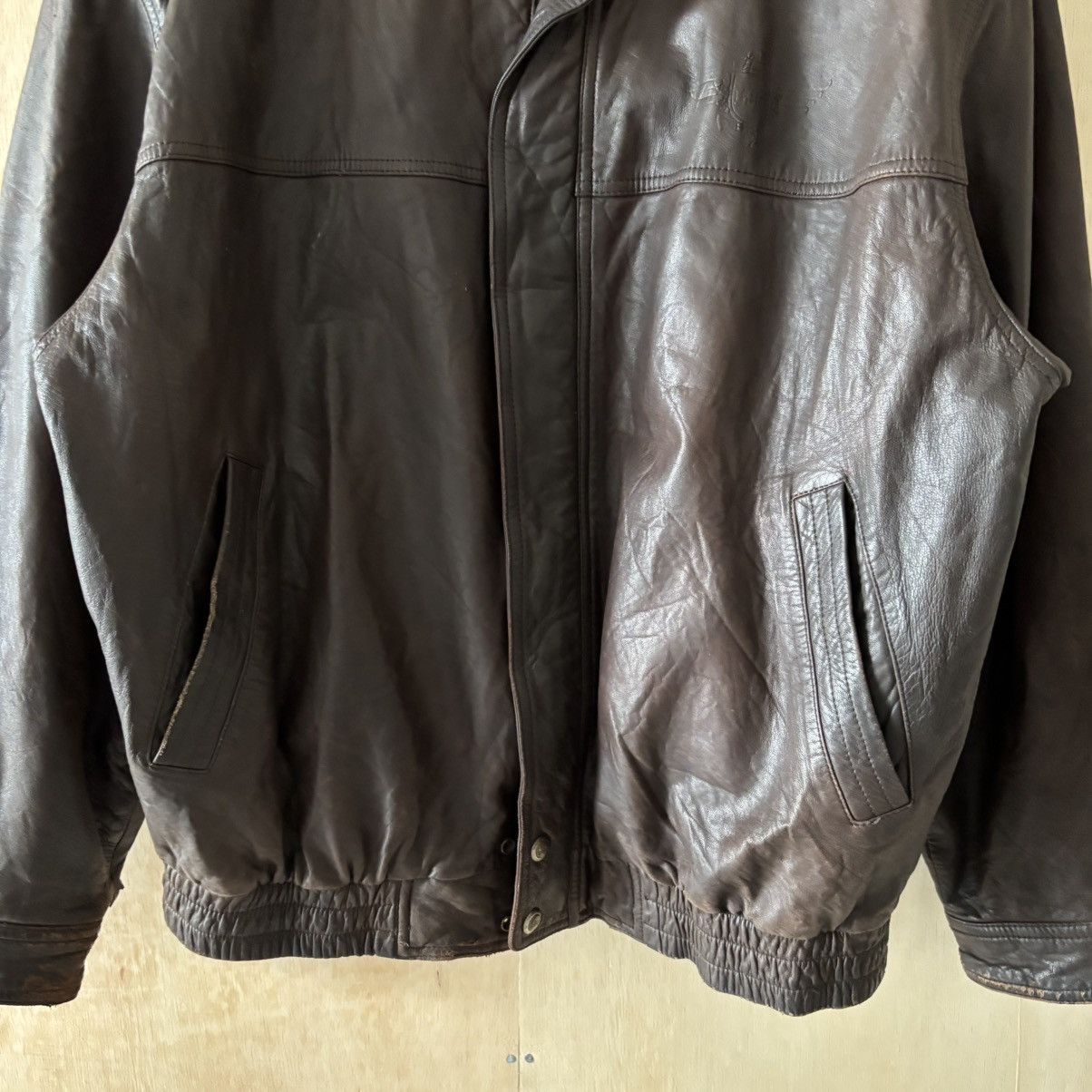 Lee Vintage 90s Lee Lined Story Of Golf Leather Jacket Size US L / EU 52-54 / 3 - 3 Thumbnail