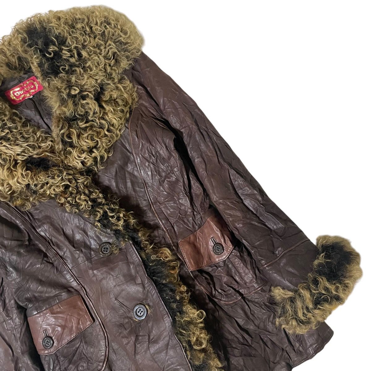 14th Addiction Y2k Sheep Leather Fur Jacket kmrii midas fuga gothic style Size S / US 4 / IT 40 - 7 Thumbnail