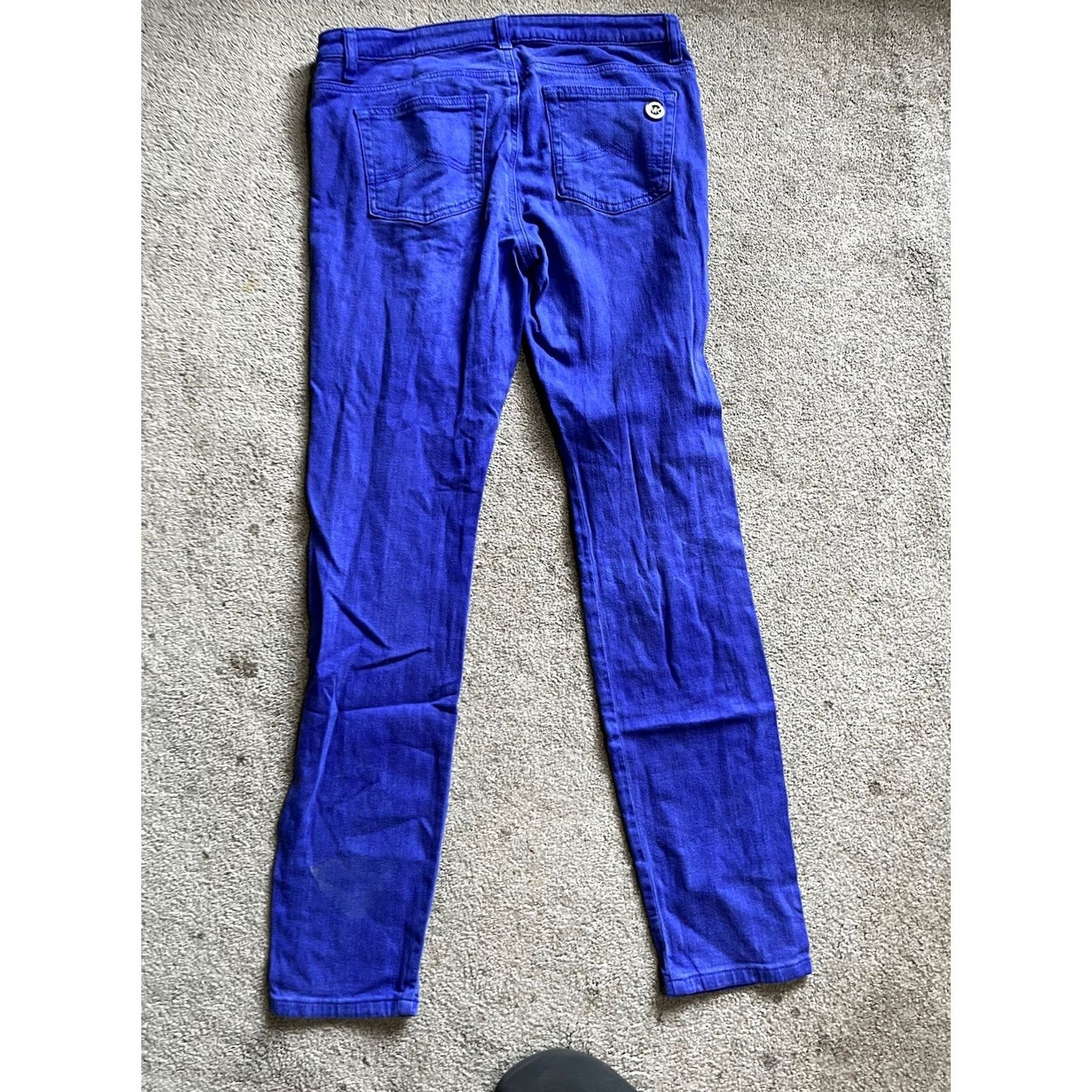 Michael Kors Michael Kors Skinny Jeans Size 4 Royal Blue Denim Zip Fly Women Jeans 30in Inseam Slim Stretch MidRise Logo Button Size 27" / US 4 / IT 40 - 2 Thumbnail