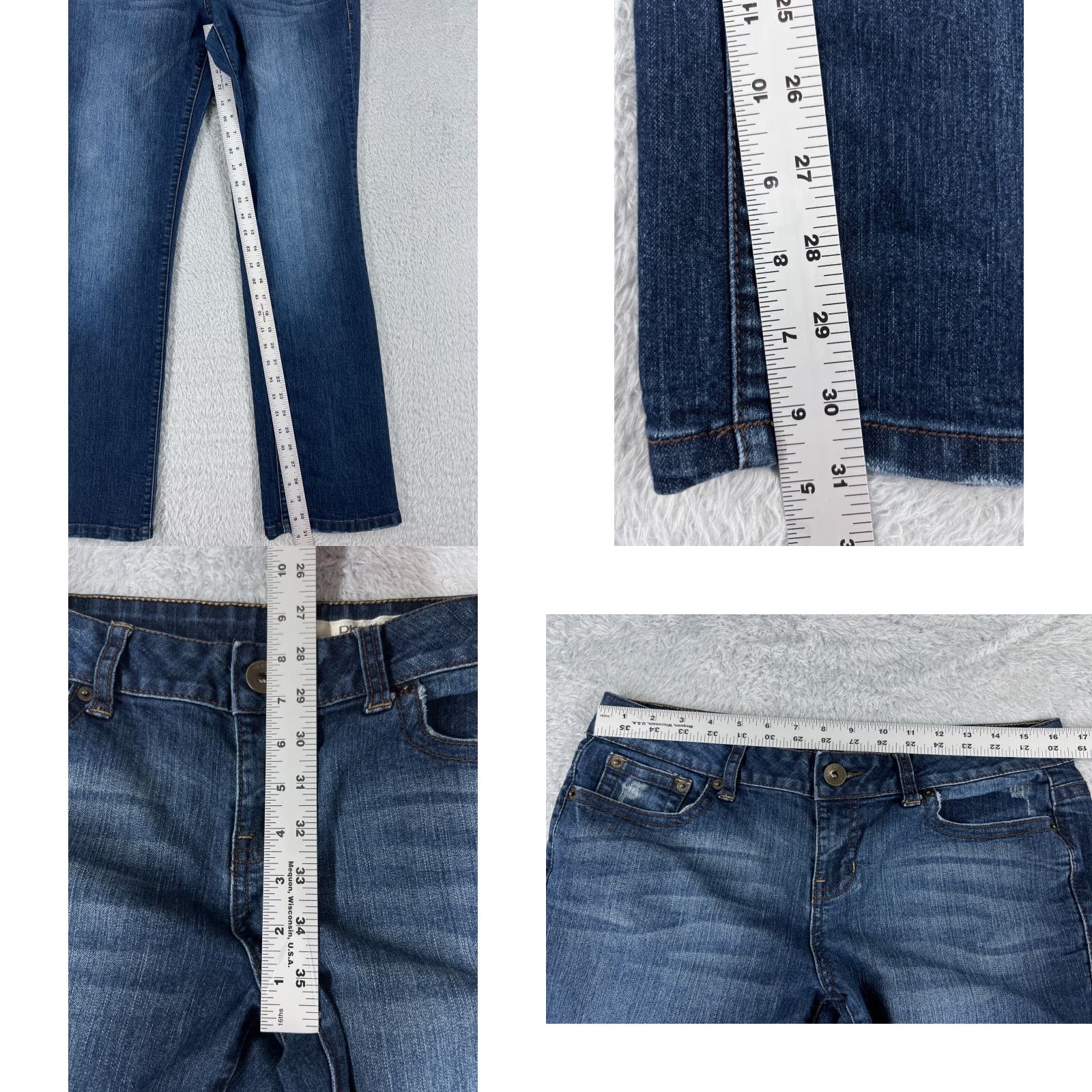 DKNY DKNY Jeans Women's 8 Blue Denim Bootcut Mid Wash Distressed Cotton 32x31 Pants Womens Jeans Bootcut Denim Blue 90s Modern Size 30" / US 8 / IT 44 - 8 Thumbnail