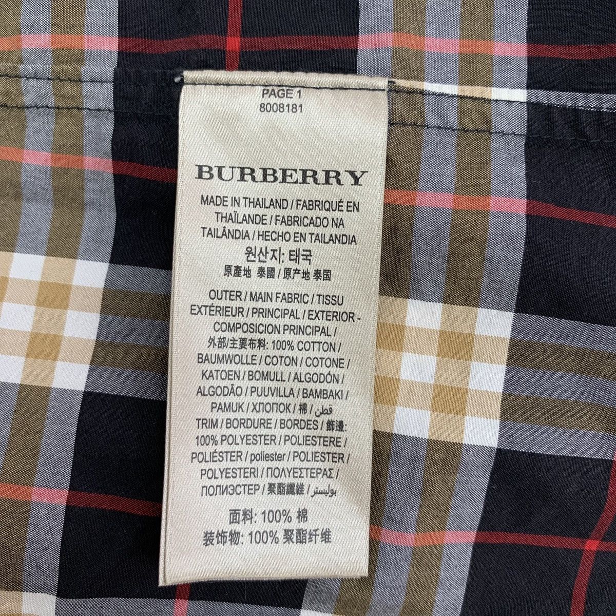 Burberry Burberry Color-block Plaid Lapel Long Sleeve Shirt K26WX Size US XS / EU 42 / 0 - 6 Thumbnail