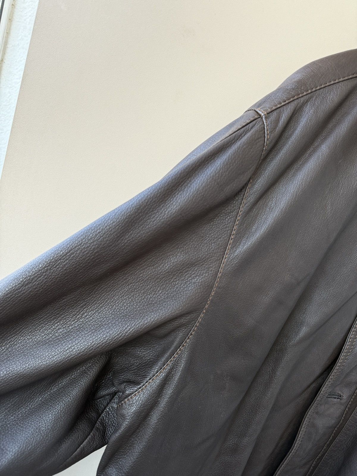 Genuine Leather Echt Leder Deer leather jacket brown Size US XXL / EU 58 / 5 - 3 Thumbnail