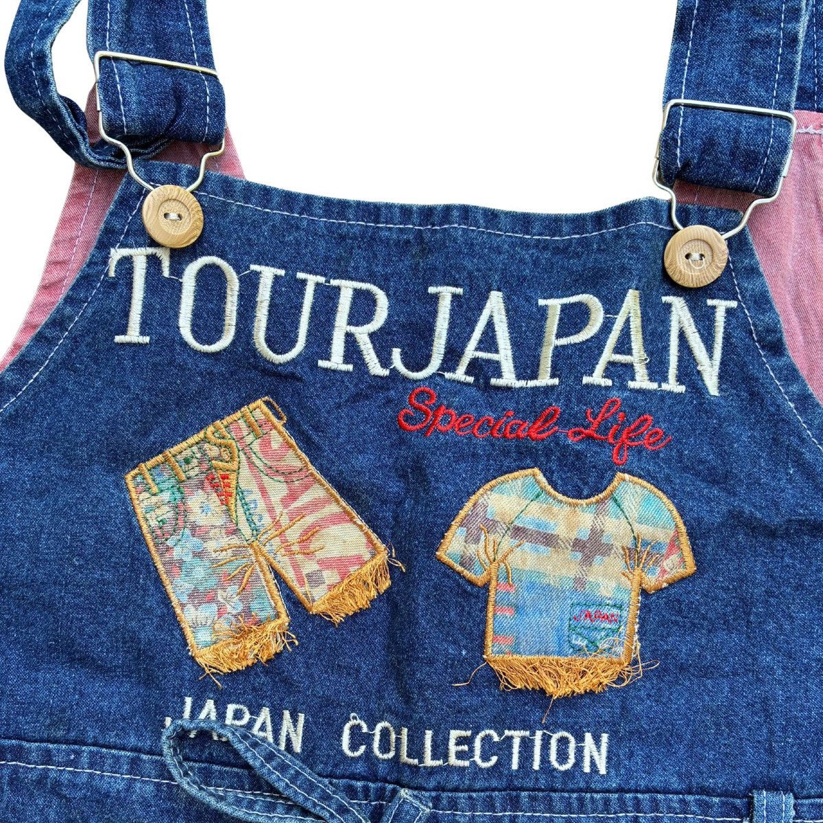 Japanese Brand TOUR JAPAN Denim Overalls Embroidered Patchwork Wide Leg Size 40" / US 18 - 3 Thumbnail
