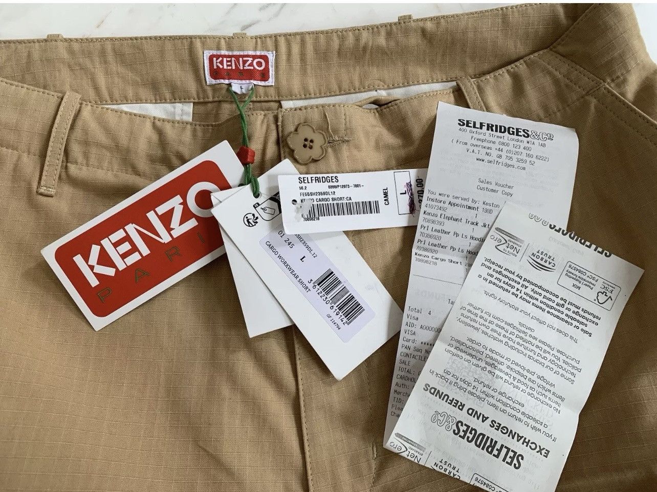 Kenzo Kenzo Kenzo Cargo Workwear Shorts Large Beige Size US 38 / EU 54 - 4 Thumbnail