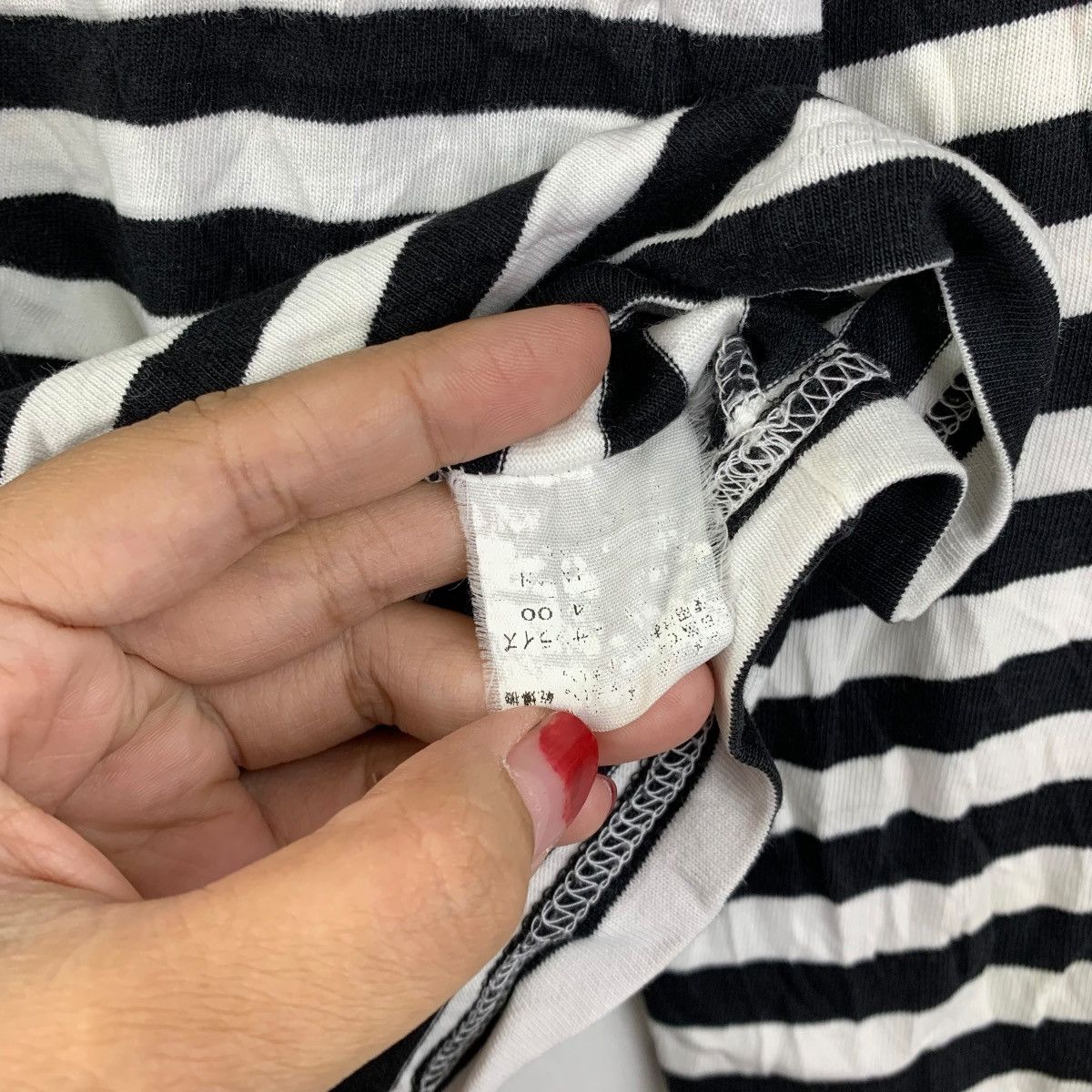 agnes b. AGNES B PARIS Breton Stripe Long Sleeve Shirt Black White Size US XS / EU 42 / 0 - 6 Thumbnail