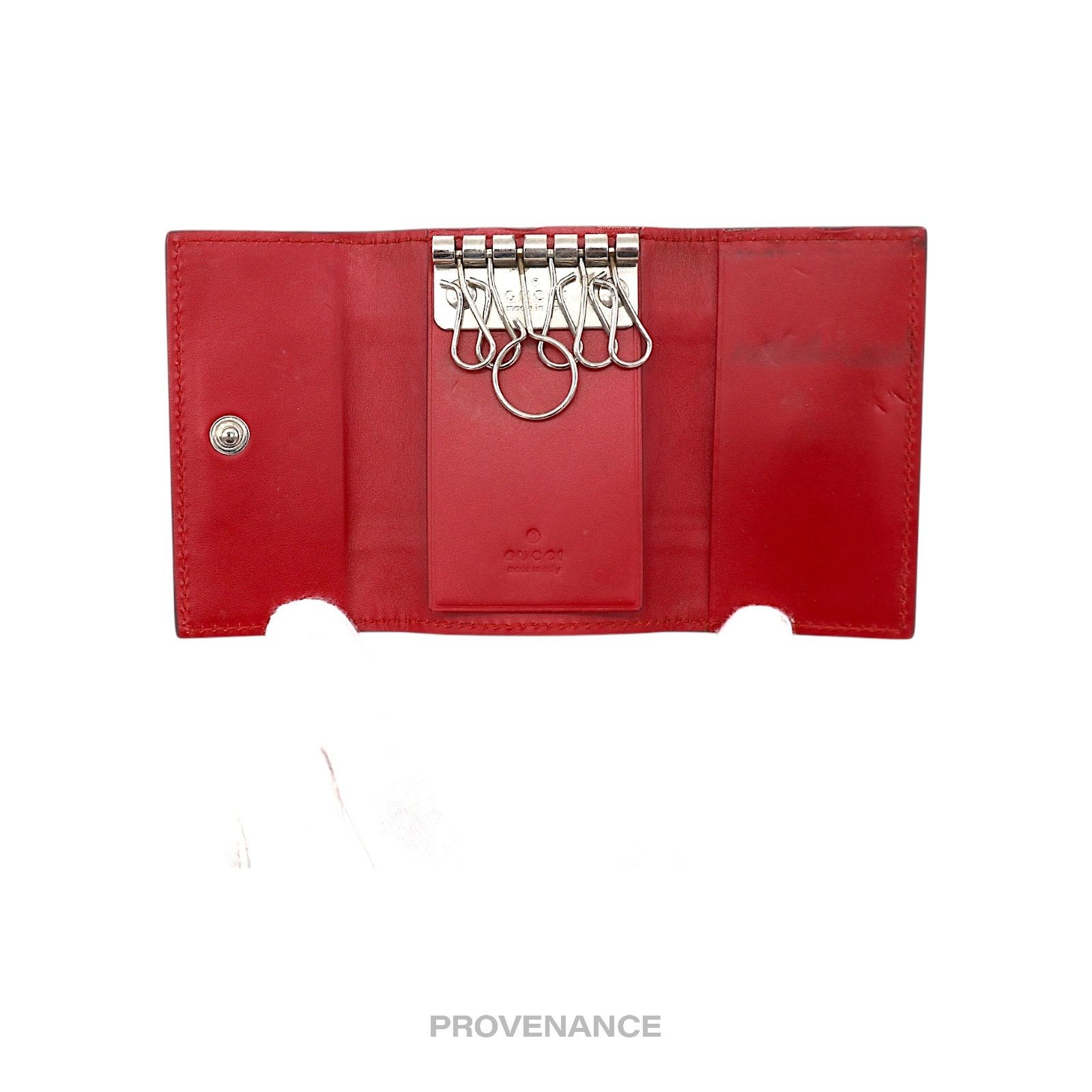Gucci 🔴 Gucci GG Web 6 Key Holder - Red Guccissima Leather Size ONE SIZE - 7 Thumbnail