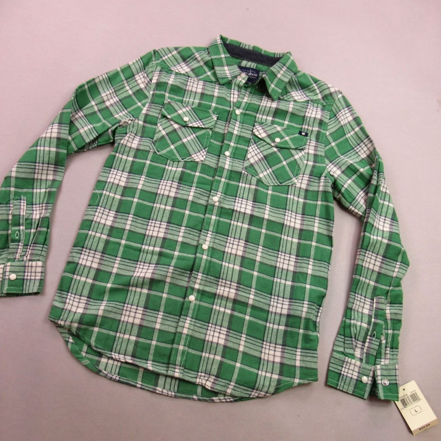Lucky Brand Lucky Brand Shirt Womens Large Long Sleeve Snap Front Plaid Pockets Green Size L / US 10 / IT 46 - 2 Thumbnail