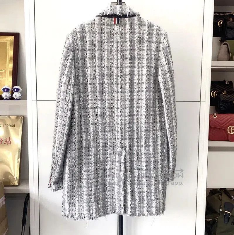 Thom Browne Thom Browne Gray Women's Overcoat Size L . Size L / US 10 / IT 46 - 2 Thumbnail