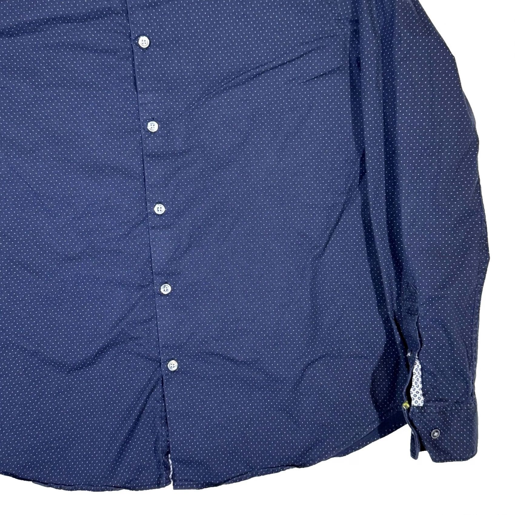 Vintage Cactus Man Slim Shirt L Navy Polka Dot Button-Up Men’s Size US L / EU 52-54 / 3 - 5 Thumbnail