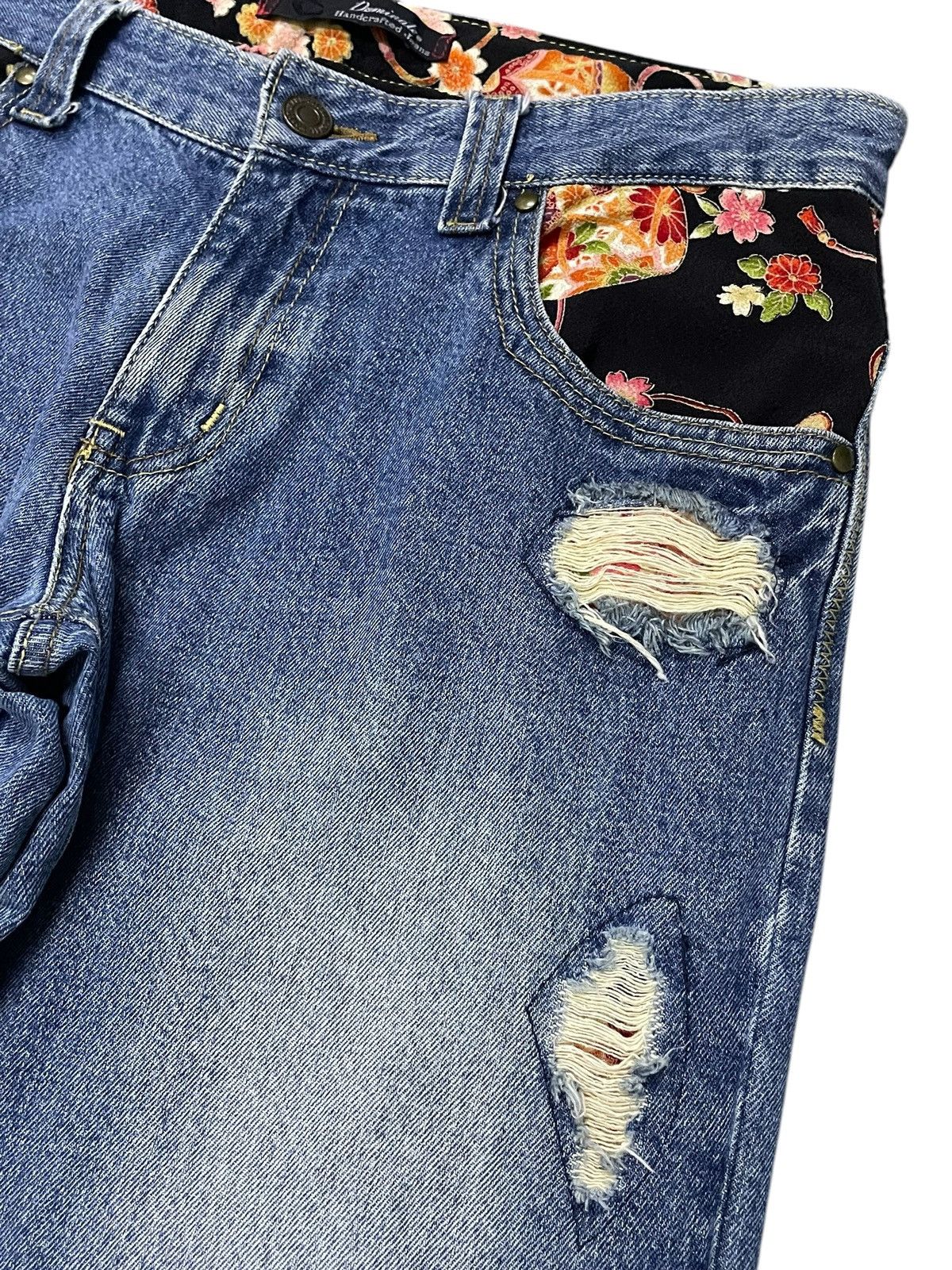 Japanese Brand Dominate Japan Handcrafted Floral Loose Jeans Size US 32 / EU 48 - 9 Thumbnail