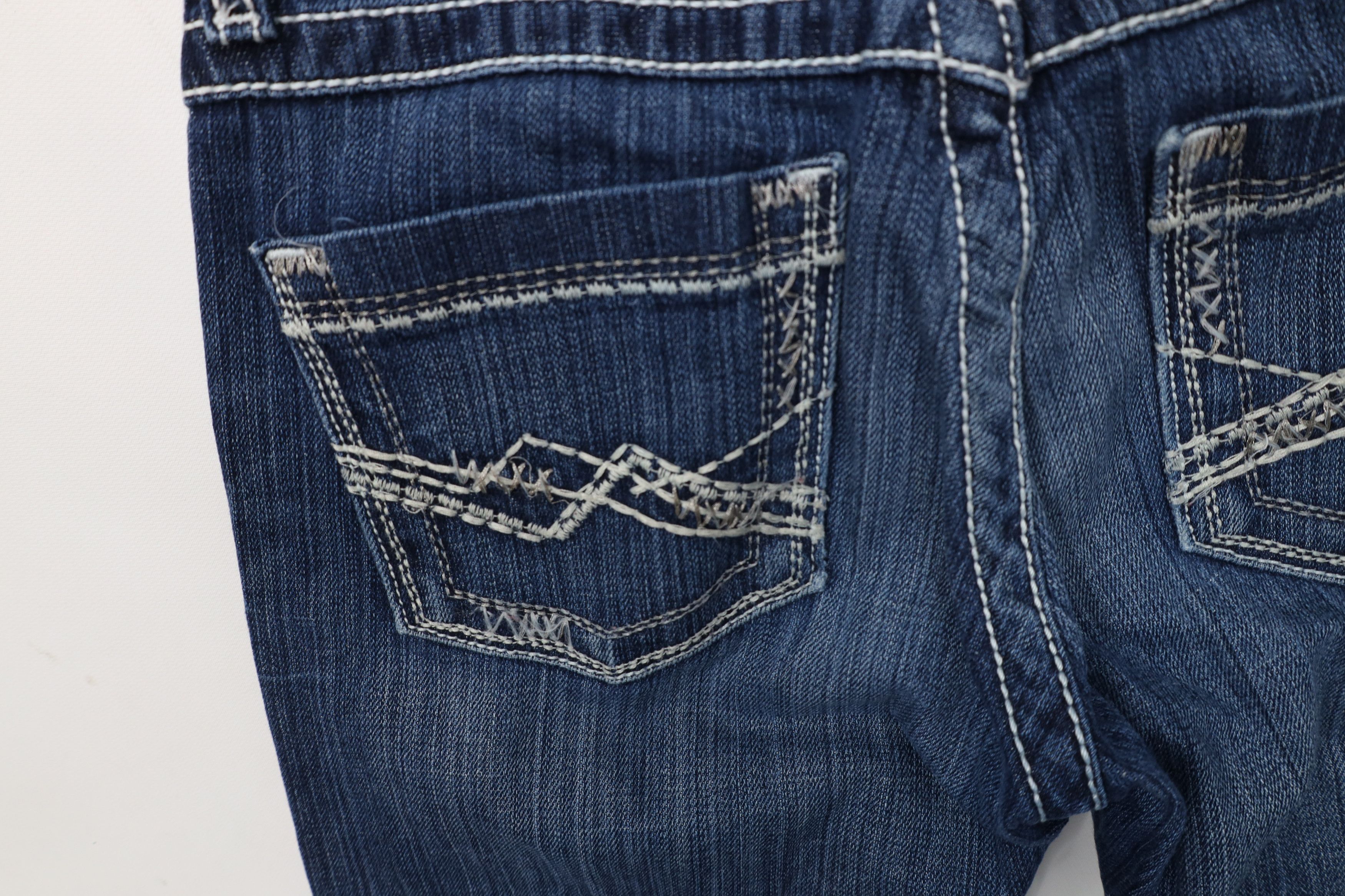 Vintage Buckle BKE Stretch Thick Stitch Flared Bootcut Jeans Blue Size 25" / US 0 / IT 36 - 15 Thumbnail