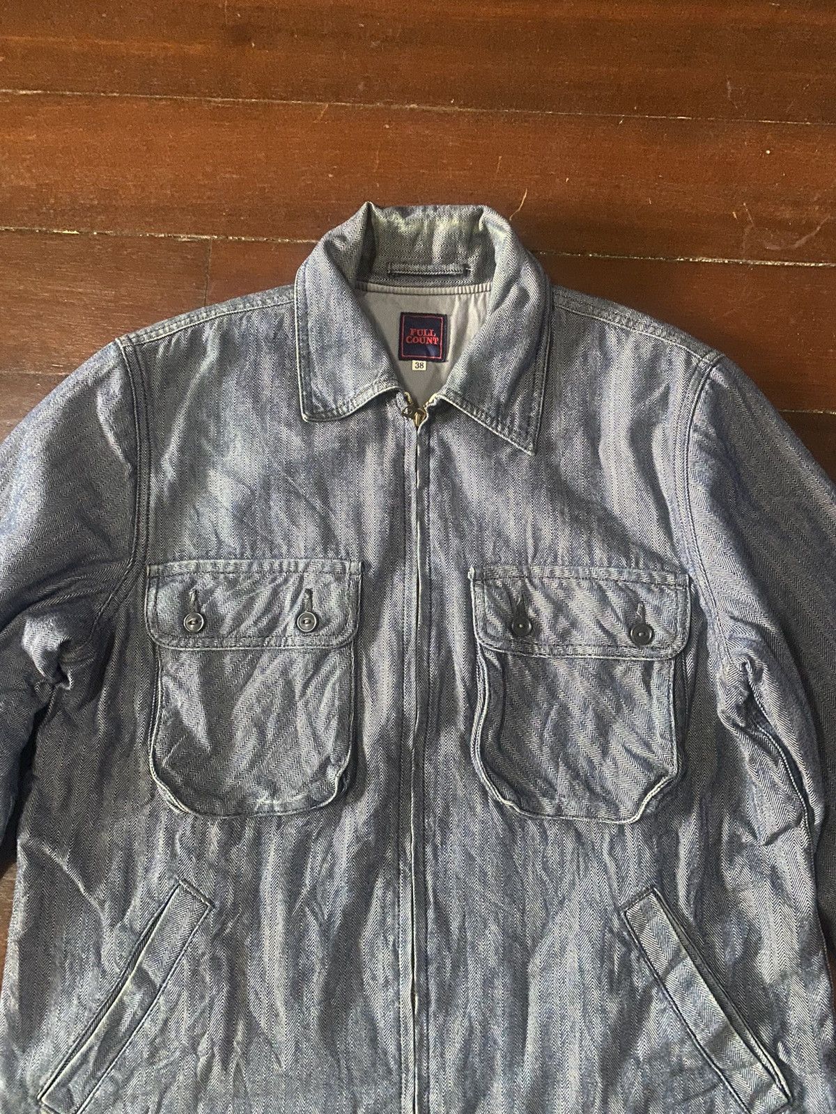 Warehouse Fire 🔥 FULL COUNT denim jacket double pocket heavy jacket Size US L / EU 52-54 / 3 - 8 Thumbnail