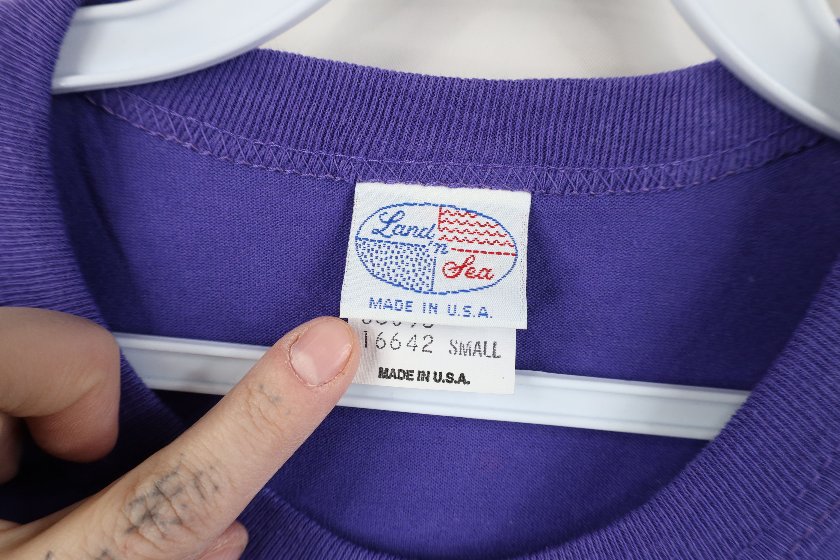 Vintage Vintage 90s Streetwear Blank Short Sleeve T-Shirt Purple USA Size S / US 4 / IT 40 - 4 Thumbnail