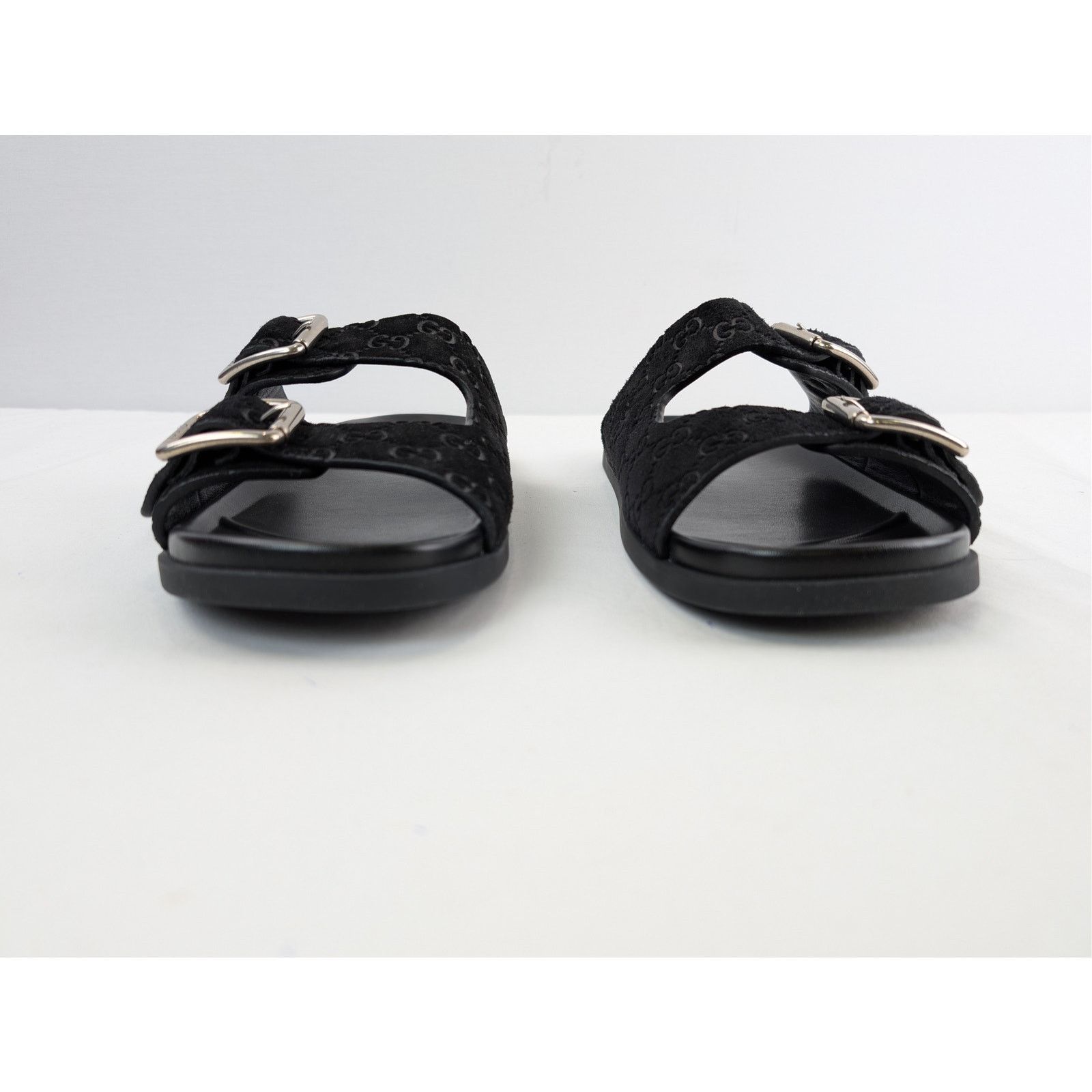 Gucci o1rshd1 GG Suede Slide Sandals in Black Size US 11.5 / EU 44-45 - 9 Thumbnail