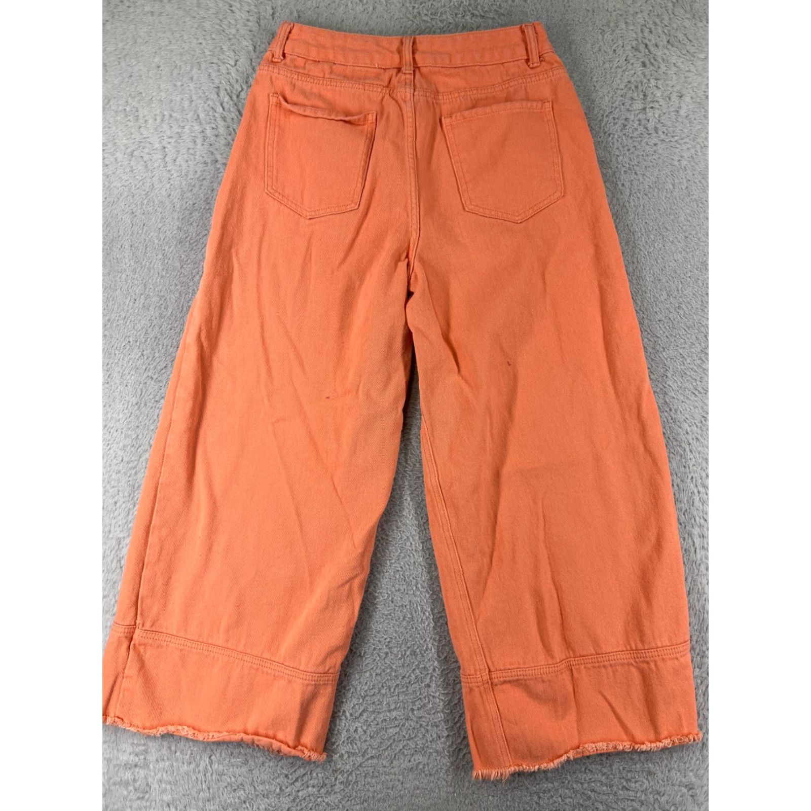 Shein Shein Pants Womens Large Orange Denim Jeans Wide Leg High Rise Cotton Blend Size 36" / US 14 / IT 50 - 2 Thumbnail