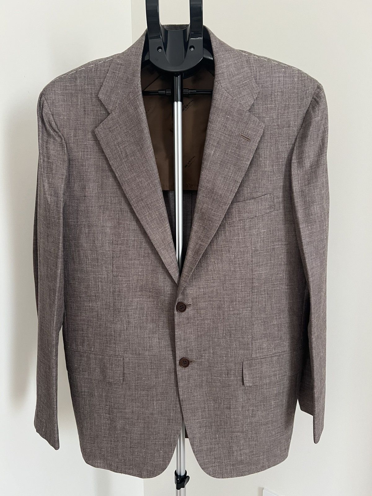 Barneys New York × Kiton Kiton Men’s Size 42R / 52R Tan Cashmere, Linen, Silk Blazer Size 42R - 1 Thumbnail