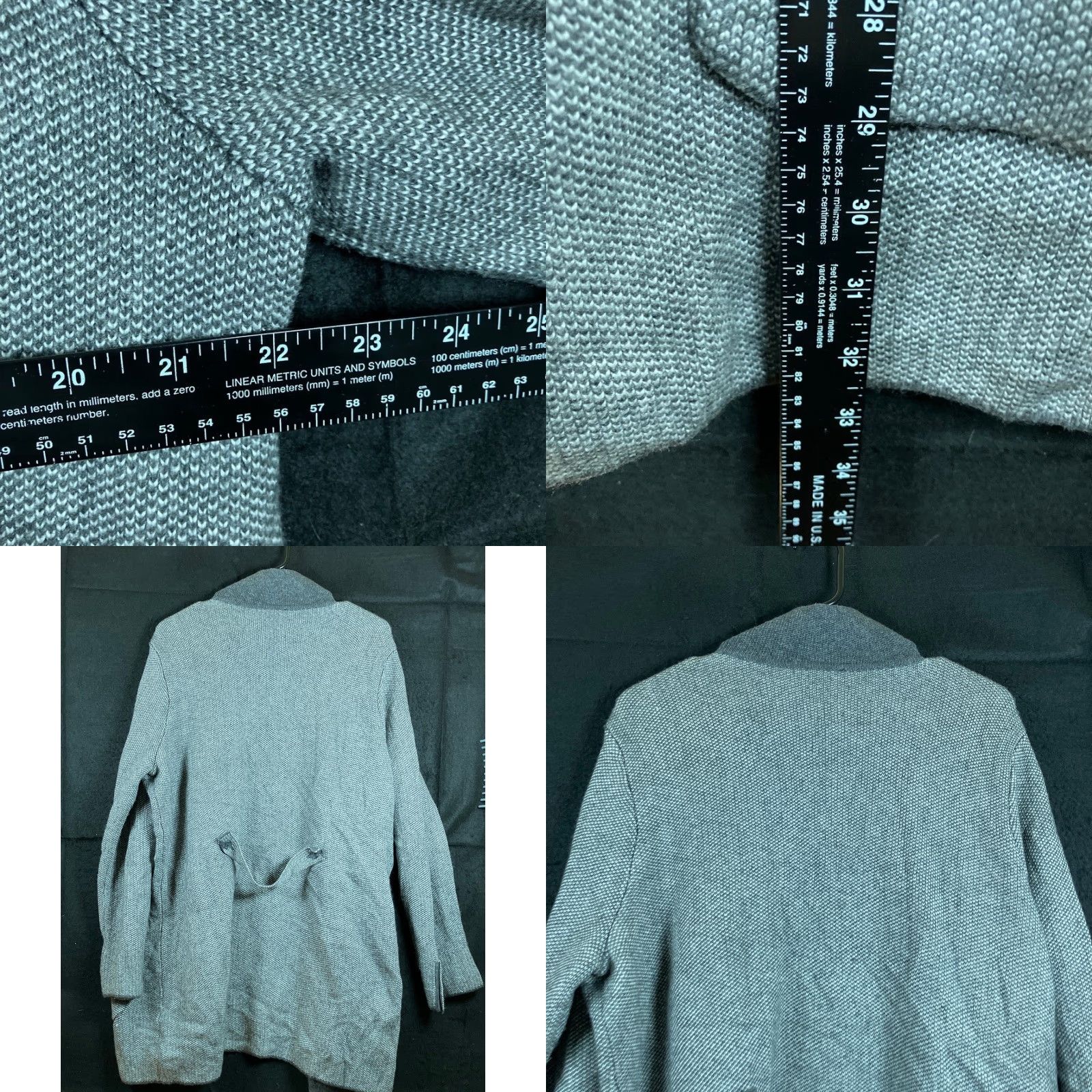 Talbots Talbots Womens Cardigan Gray Wool L Notched Lapel Patch Pockets V-Neck KnIT Knit Open Cardigan Casual Workwear Size L / US 10 / IT 46 - 8 Thumbnail