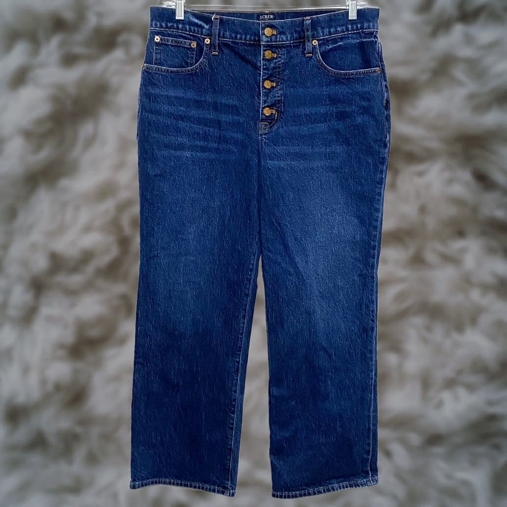J.Crew J.Crew Jeans Wide-Leg Denim Button Fly 31 Womens 31 Blue Cotton Lycra Pockets Stretch Vintage Boho Y2K Casual Modern Regular Size 24" / US 00 / IT 34 - 1 Thumbnail