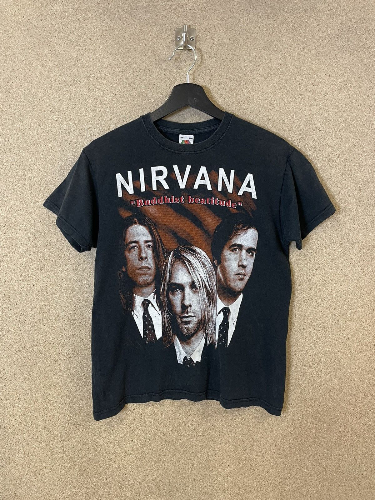 Band Tees × Nirvana × Vintage Vintage Nirvana Buddhist beatitude T-Shirt - Womens S Size S / US 4 / IT 40 - 1 Thumbnail