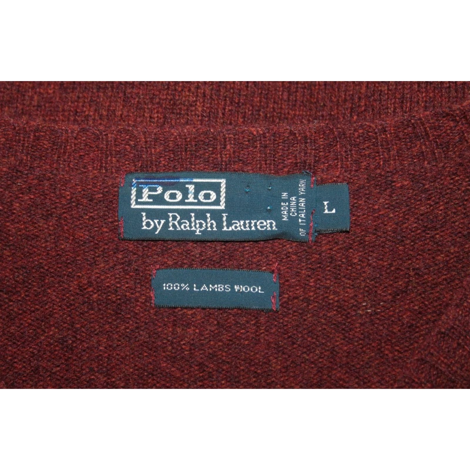 Ralph Lauren Polo by Ralph Lauren Jumper Mens Wool V Neck Size L Brown 100% Wool Jumper Men’s Knitwear Lambs Wool Size US L / EU 52-54 / 3 - 4 Thumbnail