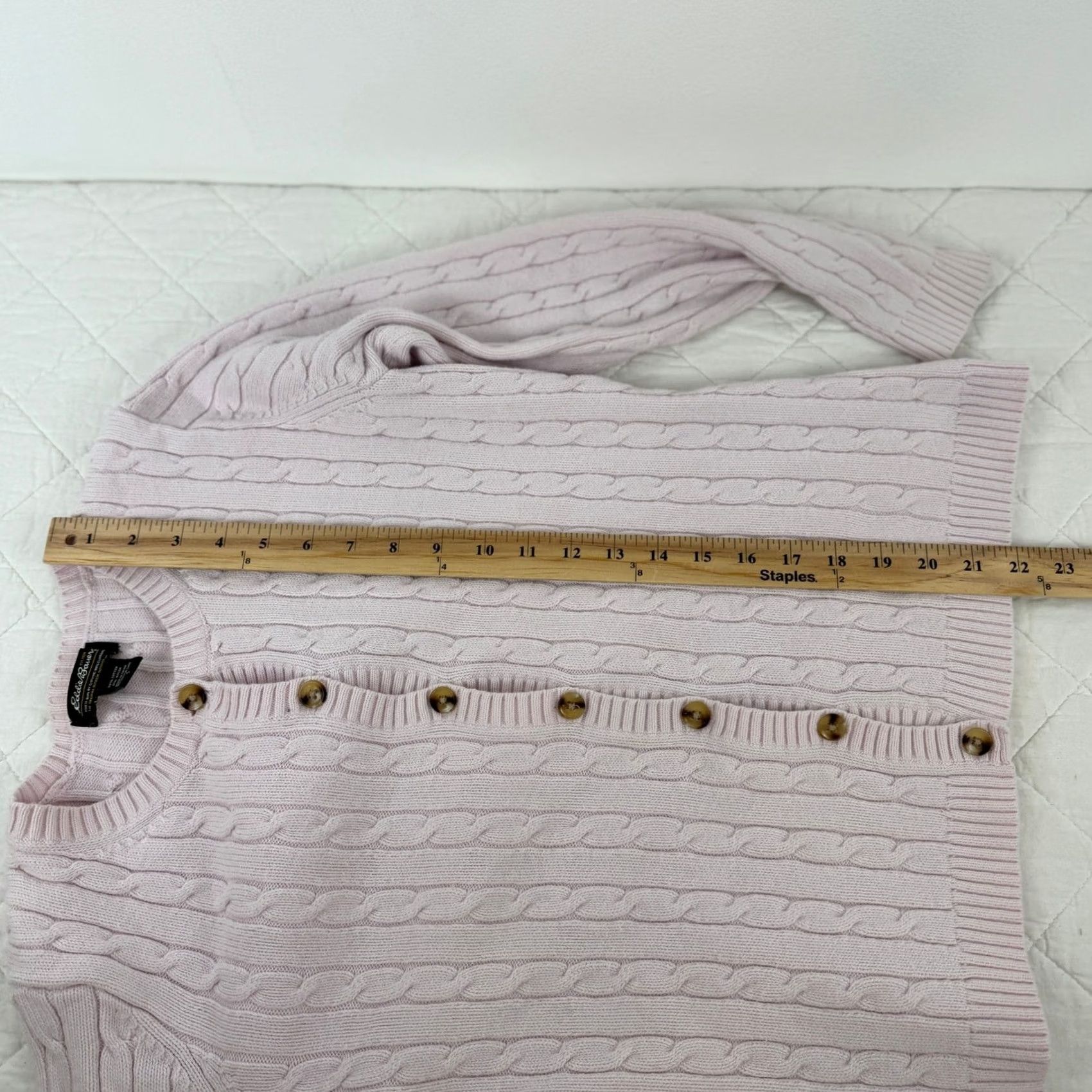 Eddie Bauer Eddie Bauer Womens Pink Cable Knit Cotton Blend Cardigan Sweater S Preppy Barbie Vintage Size S / US 4 / IT 40 - 7 Thumbnail