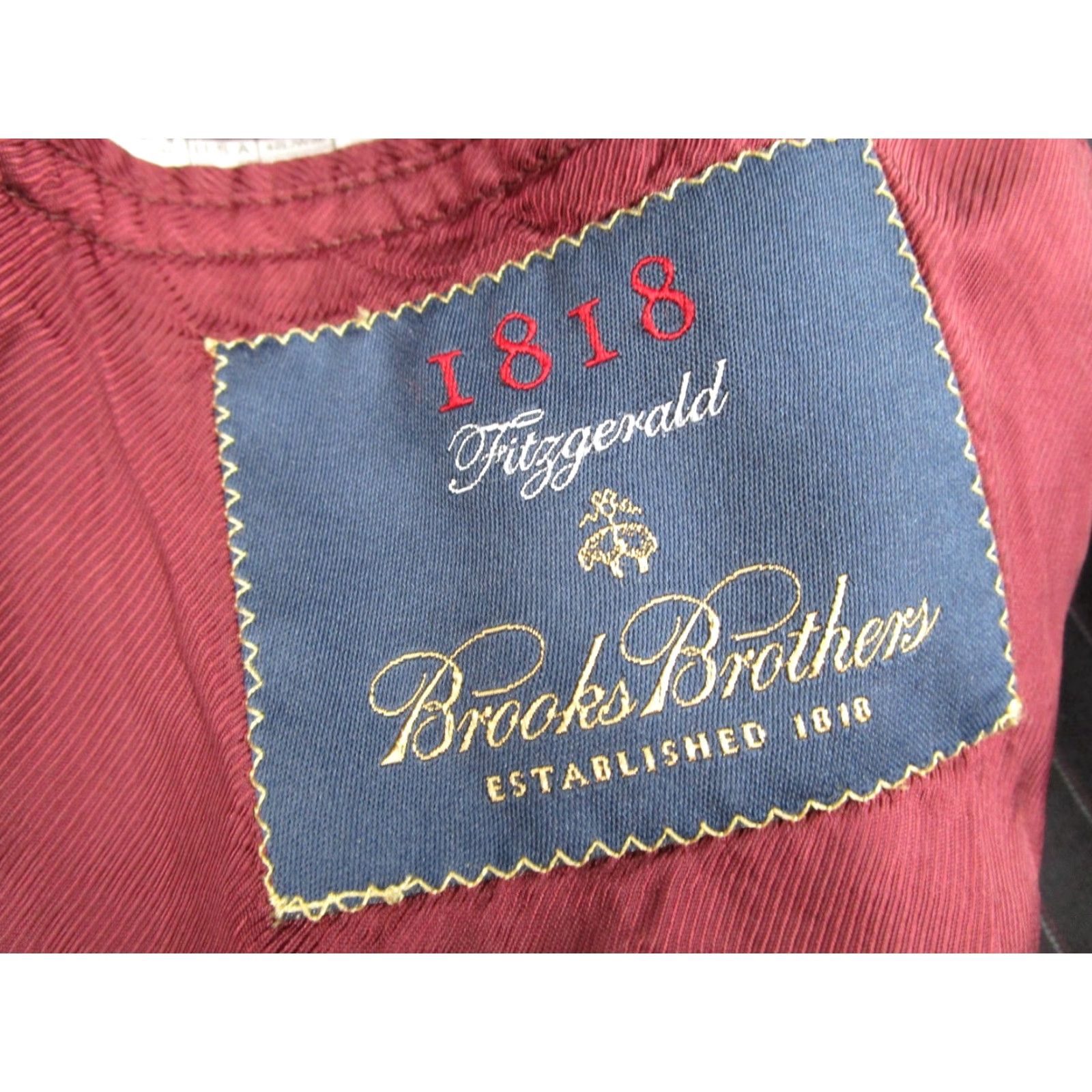 Brooks Brothers BROOKS BROTHERS 1818 FITZGERALD Suit Black 2-Piece Wool 42 Long Men’s Pinstripe Casual/Formal Oversized 2pc Tailored Menswear Size 42R - 2 Thumbnail