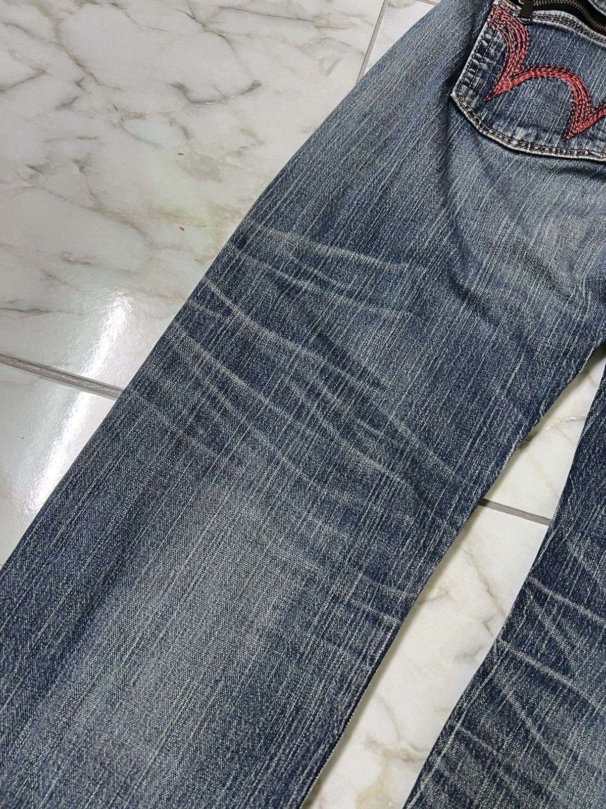 Edwin 💥Baggy💥Vintage Edwin Blue Trip Washed Distress Jean Size US 34 / EU 50 - 15 Thumbnail